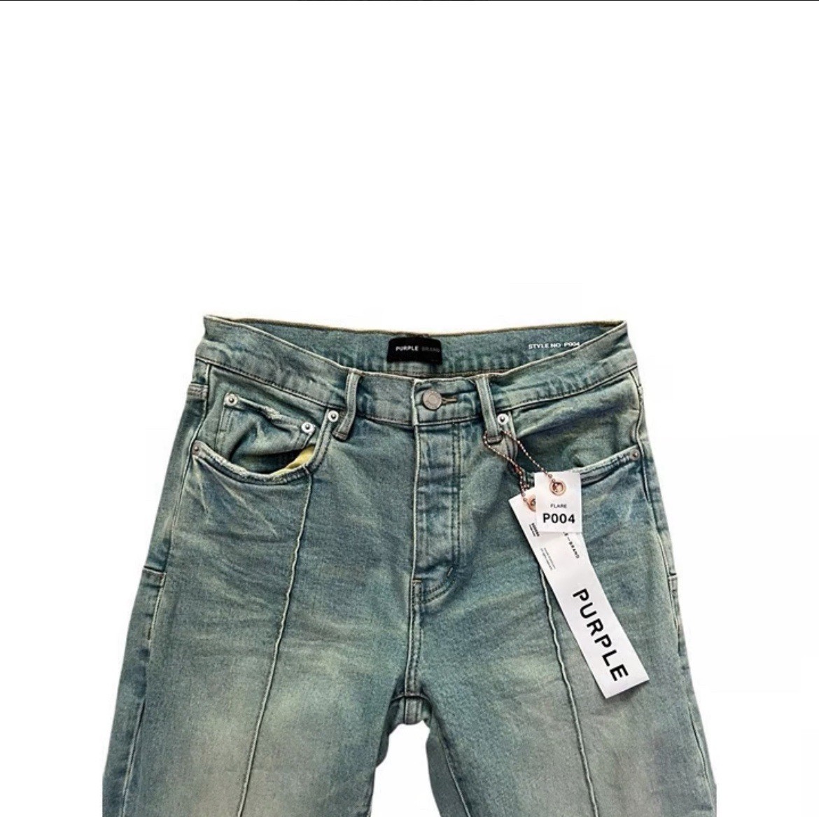 Purple Brand Jeans Men Slim Fit Low Rise With Flare Blue P004 $295 Size 33/32
