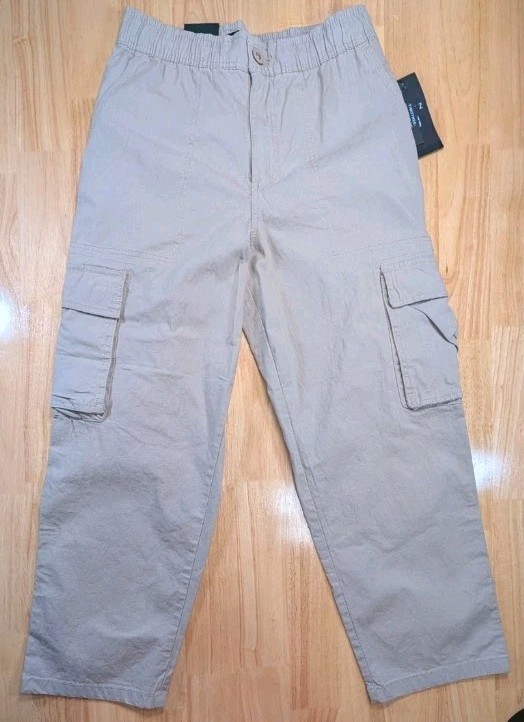 WXYZ Los Angeles Timothee Cargo Pocket Pants Mens Large Khaki Beige Stretch NEW