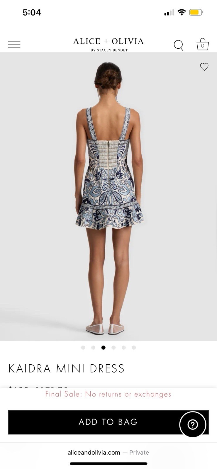 Alice + Olivia Kaiser Embroidered Canvas Mini Dress NWT $695.00 Sz 14