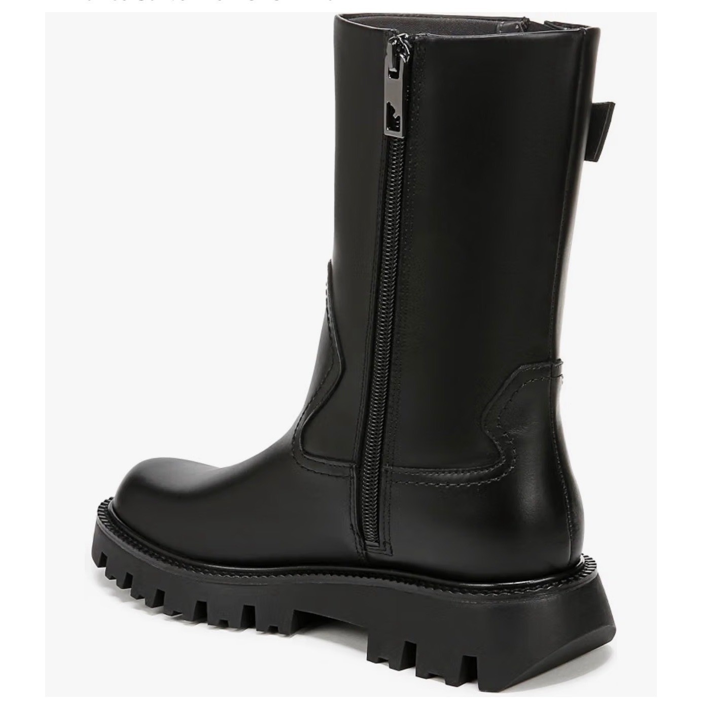 Franco Sarto L-Brina Womens Black Leather Moto Lug Sole Platform Boots Size 6M
