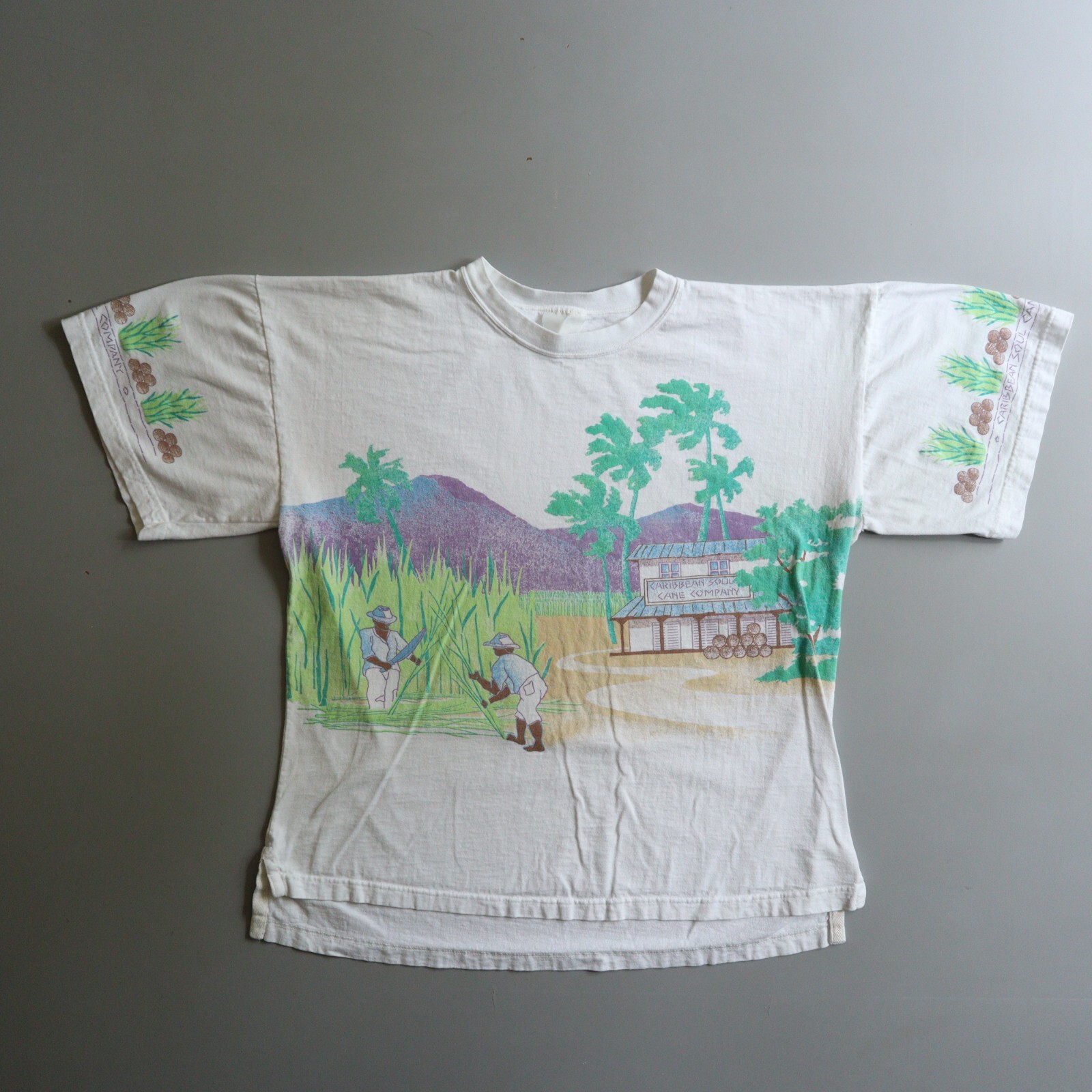 Vintage Caribbean Soul Cane Company Shirt Adult XL All Over Print 80s