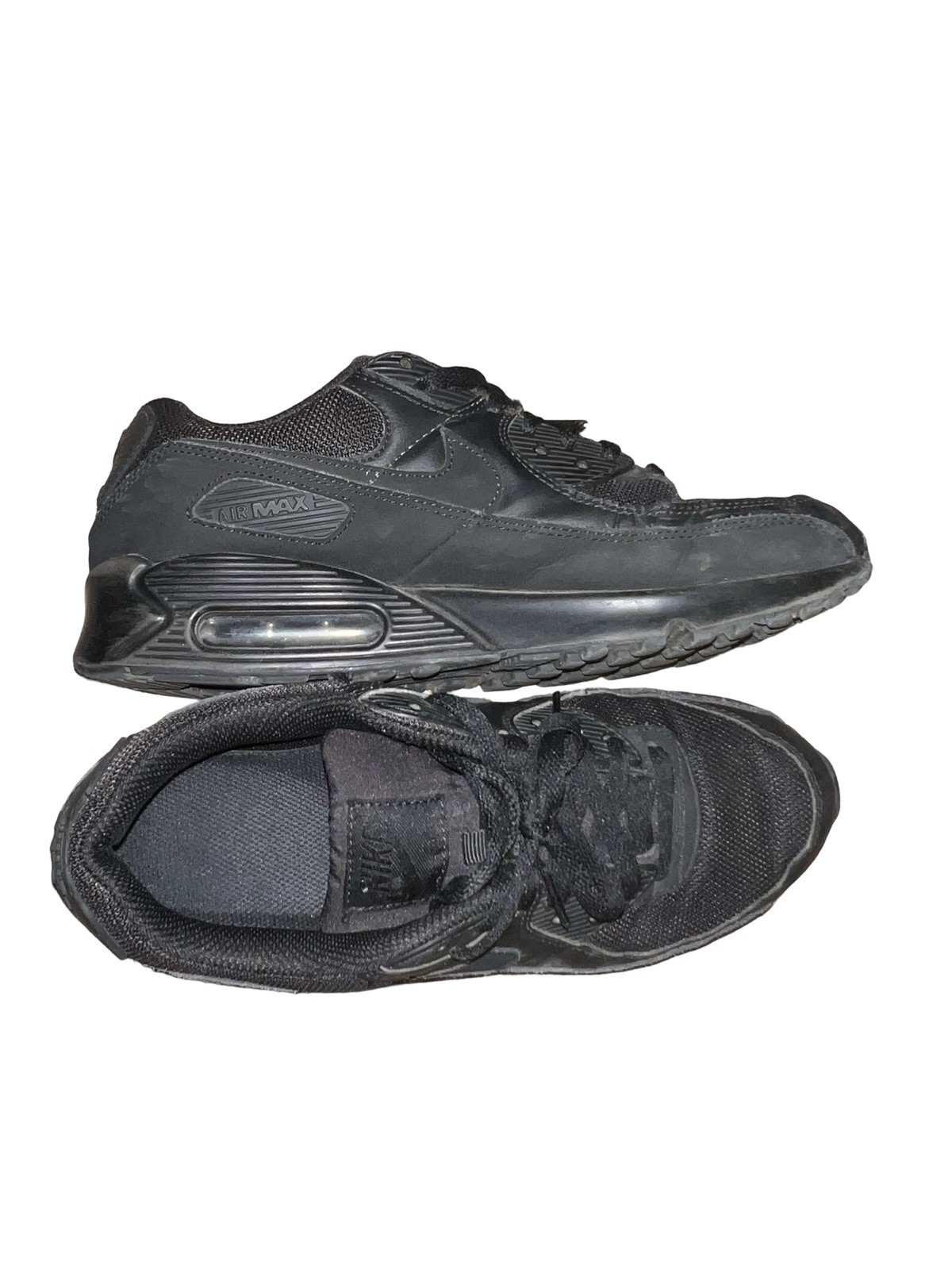 SIZE 9.5 WOMEN’S NIKE Air Max 90 Men’s Black Low Top Lace Up Athletic Sneaker