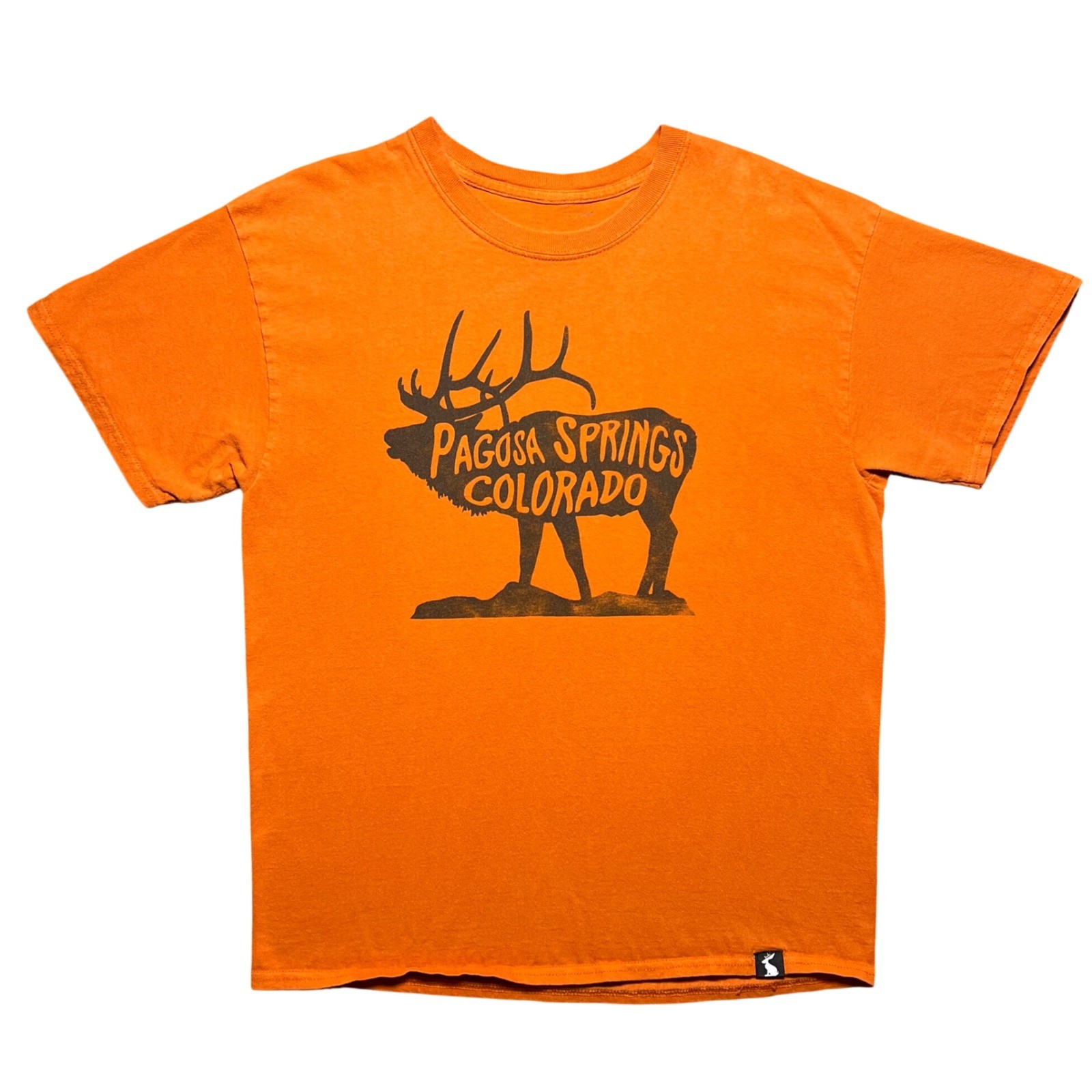 Jackalope T Shirt Orange Cotton Pagosa Springs Colorado Elk Outdoor Mens Large