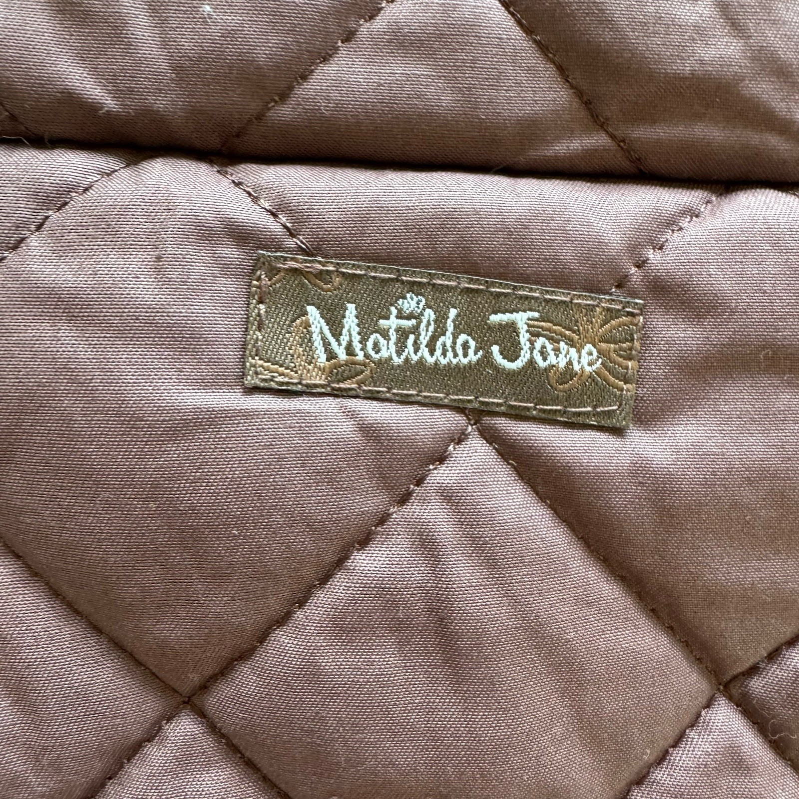 Matilda Jane Sydney Reversible Quilted Brown Floral Snap Vest Women Size XL NWT