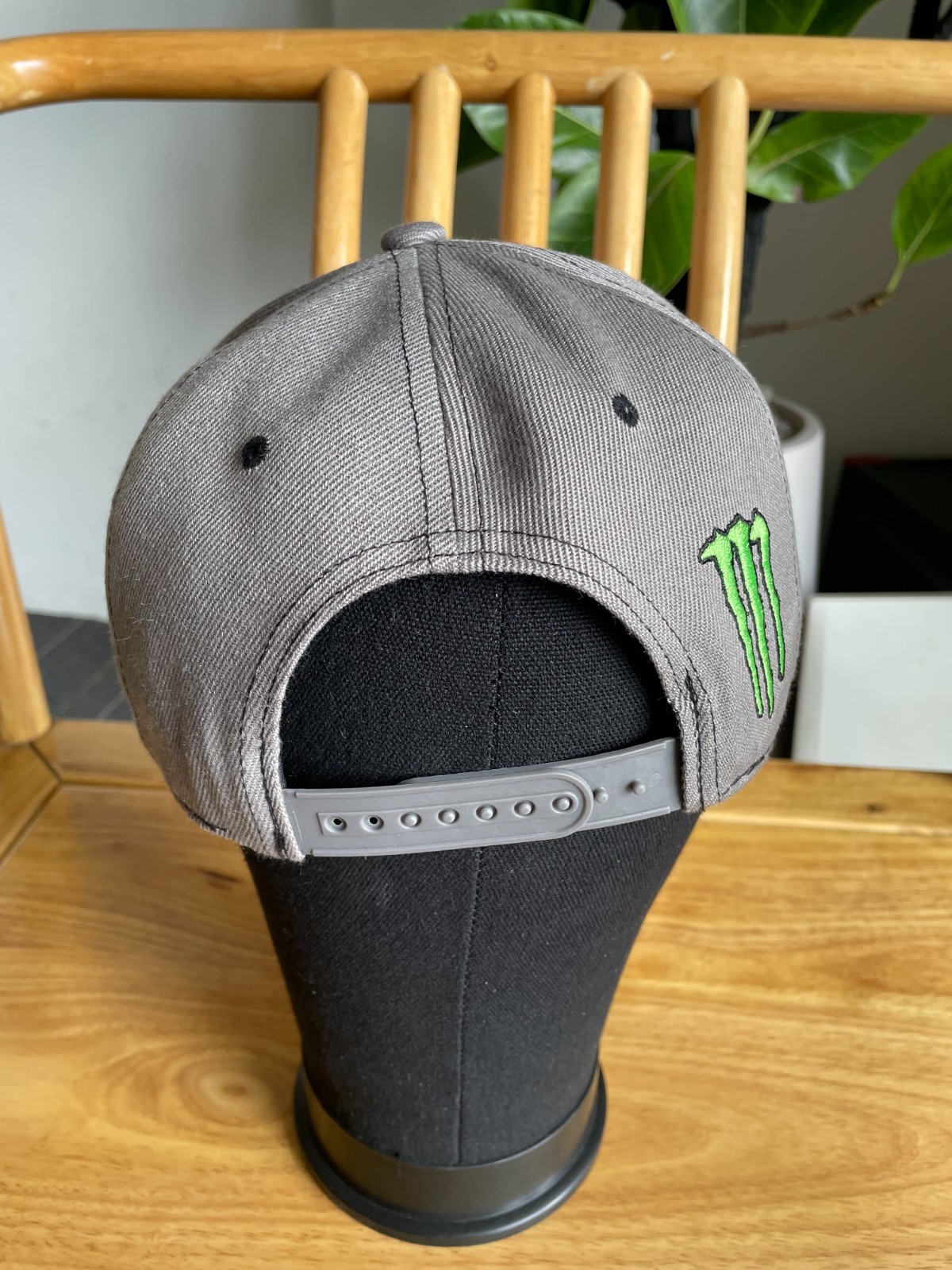 Monster Energy Men’s Gray Embroidered Sports Baseball Cap Adjustable