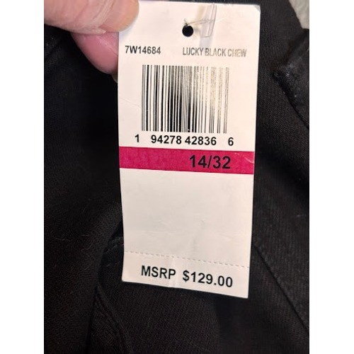Lucky Brand Bridgette High Rise Bootcut Jeans Lucky Black Chew 14/32 NWT 7W14684