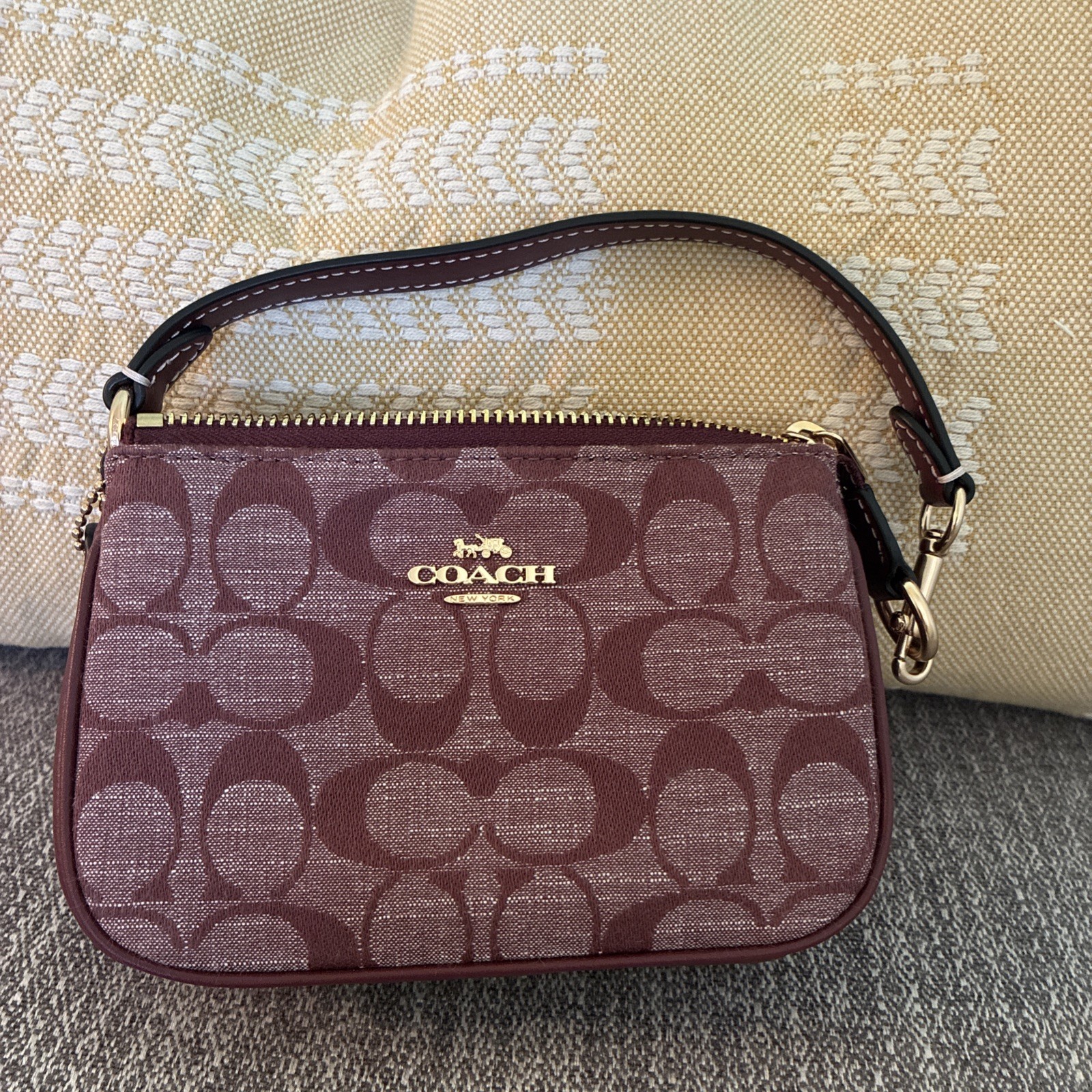 NWT Coach Nolita 15 Chambray, IM/WINE MULTI C1027