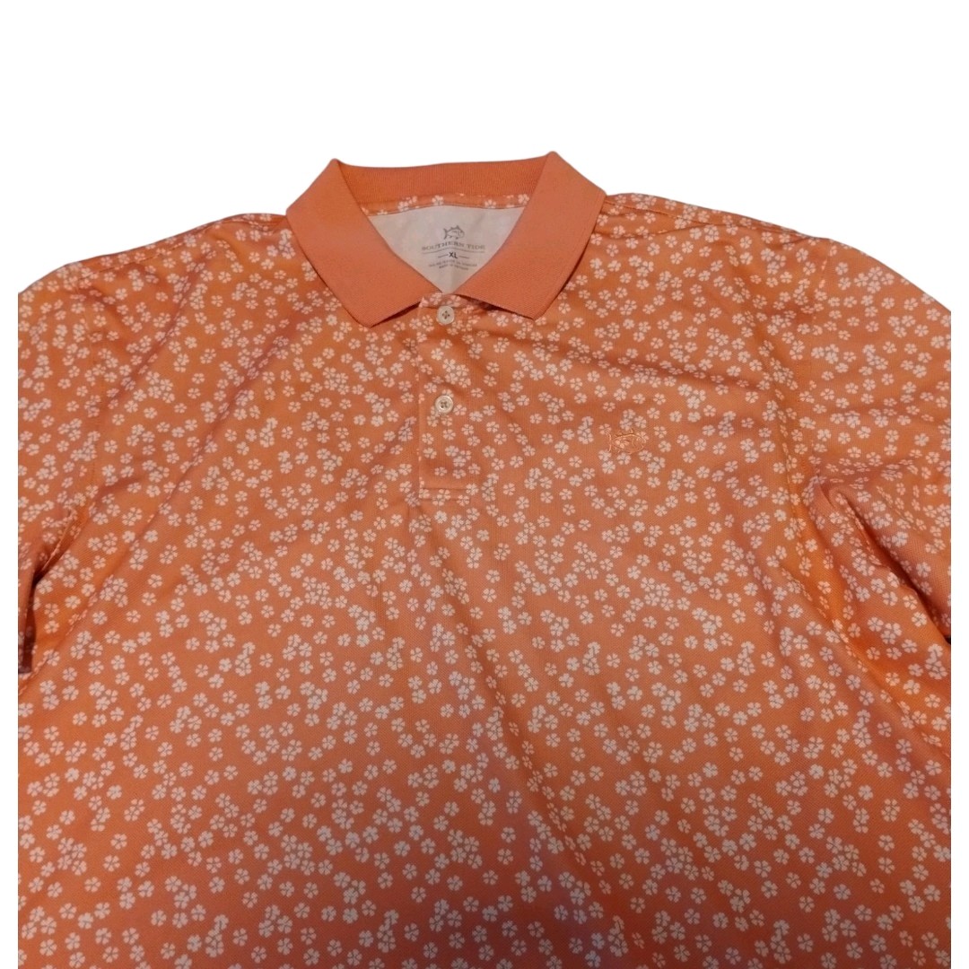 Southern Tide Men’s XL Fort Frederik Print Performance Polo Shirt Golf Casual