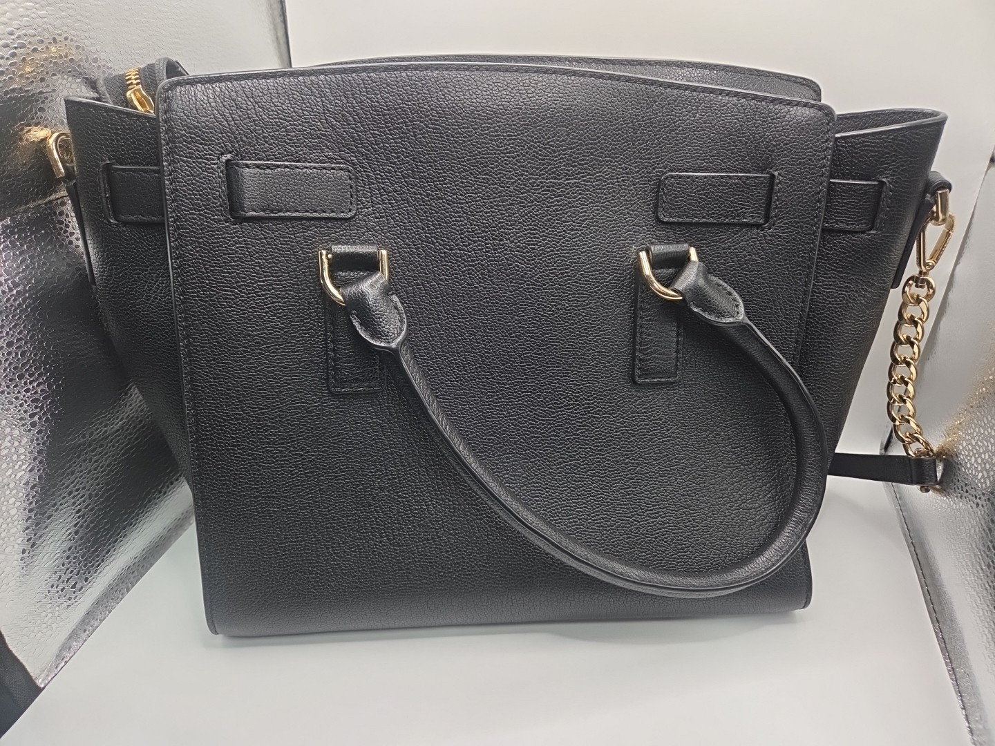 Michael Kors Medium Hamilton Saffiano Leather East West Satchel NWOT Lock &key