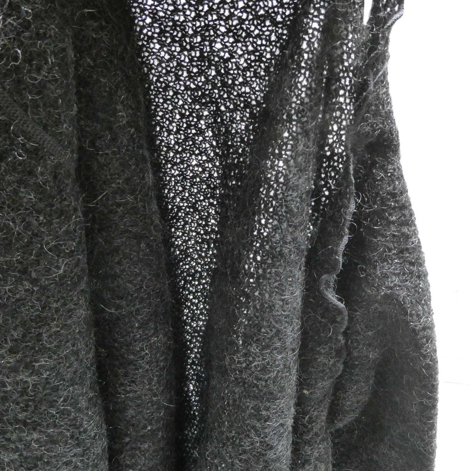 Icewear Sweater Cardigan Womens Medium Gray 100% Wool Open Front Ruffle Knit