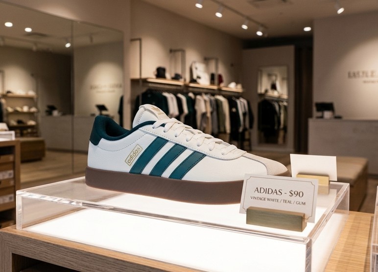 Adidas VL Court 3.0 Men’s Shoes White Preloved Teal Green Casual Sneakers JR8635