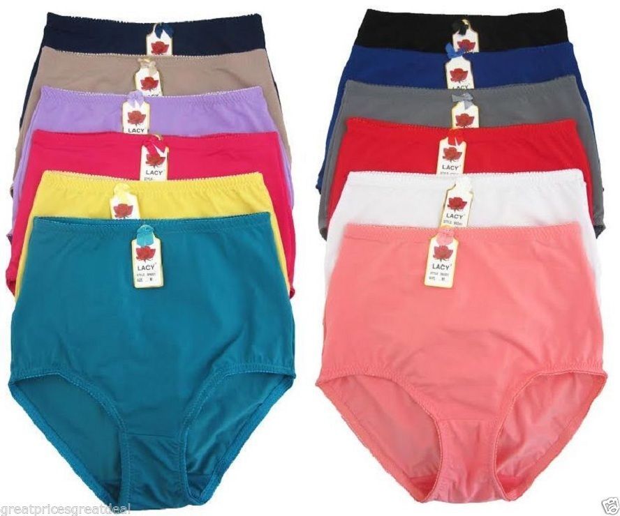 Women’s 6 Pack High Waist Cool Various Feel Lace Brief Underwear Panties S-5XL