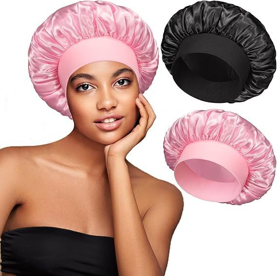 Satin Bonnet Silk Hair Bonnet Adjustable Bonne for Sleeping with Tie Band Lot