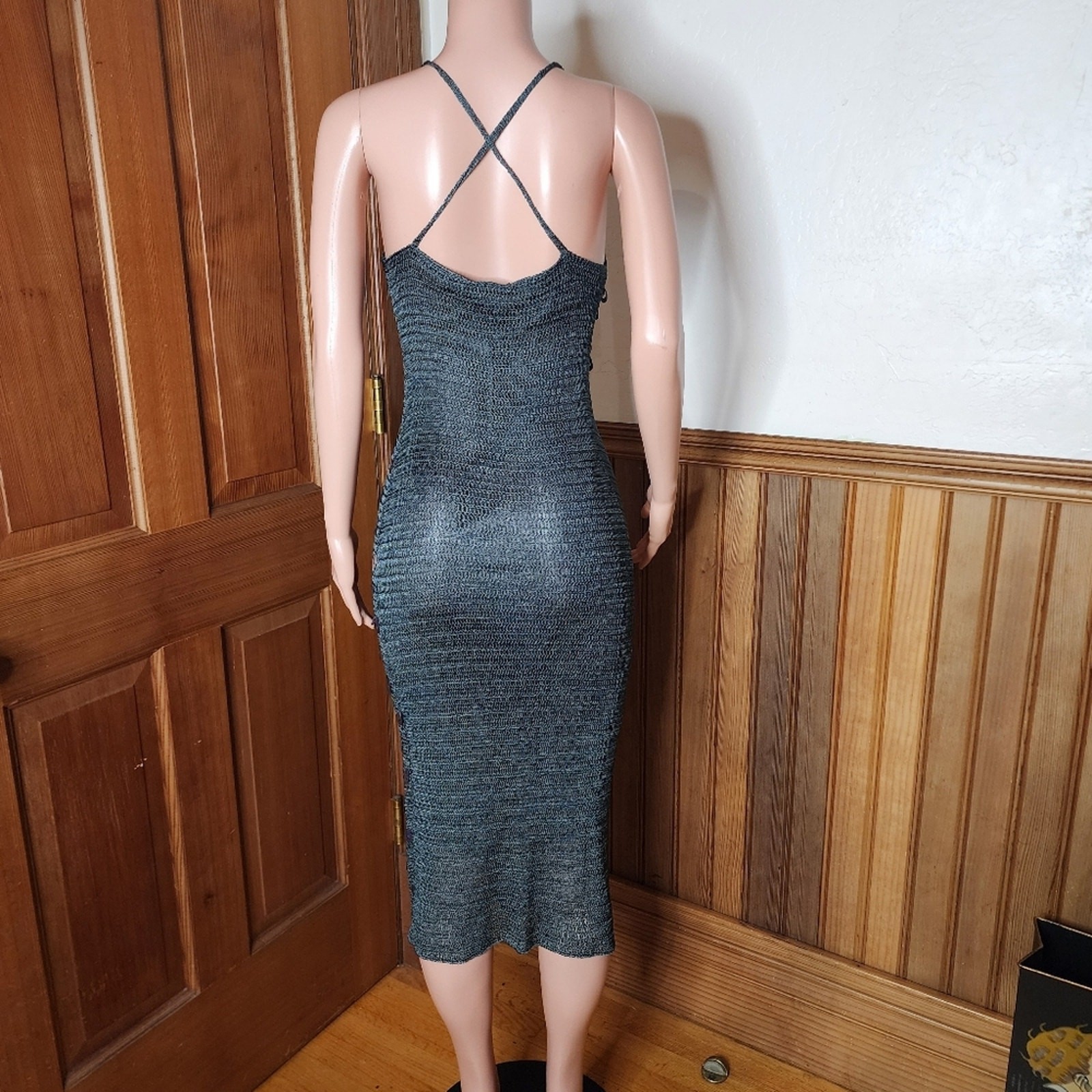 GORGEOUS Morgan de Toi Vintage Y2K Sequin Knit Crochet Dress