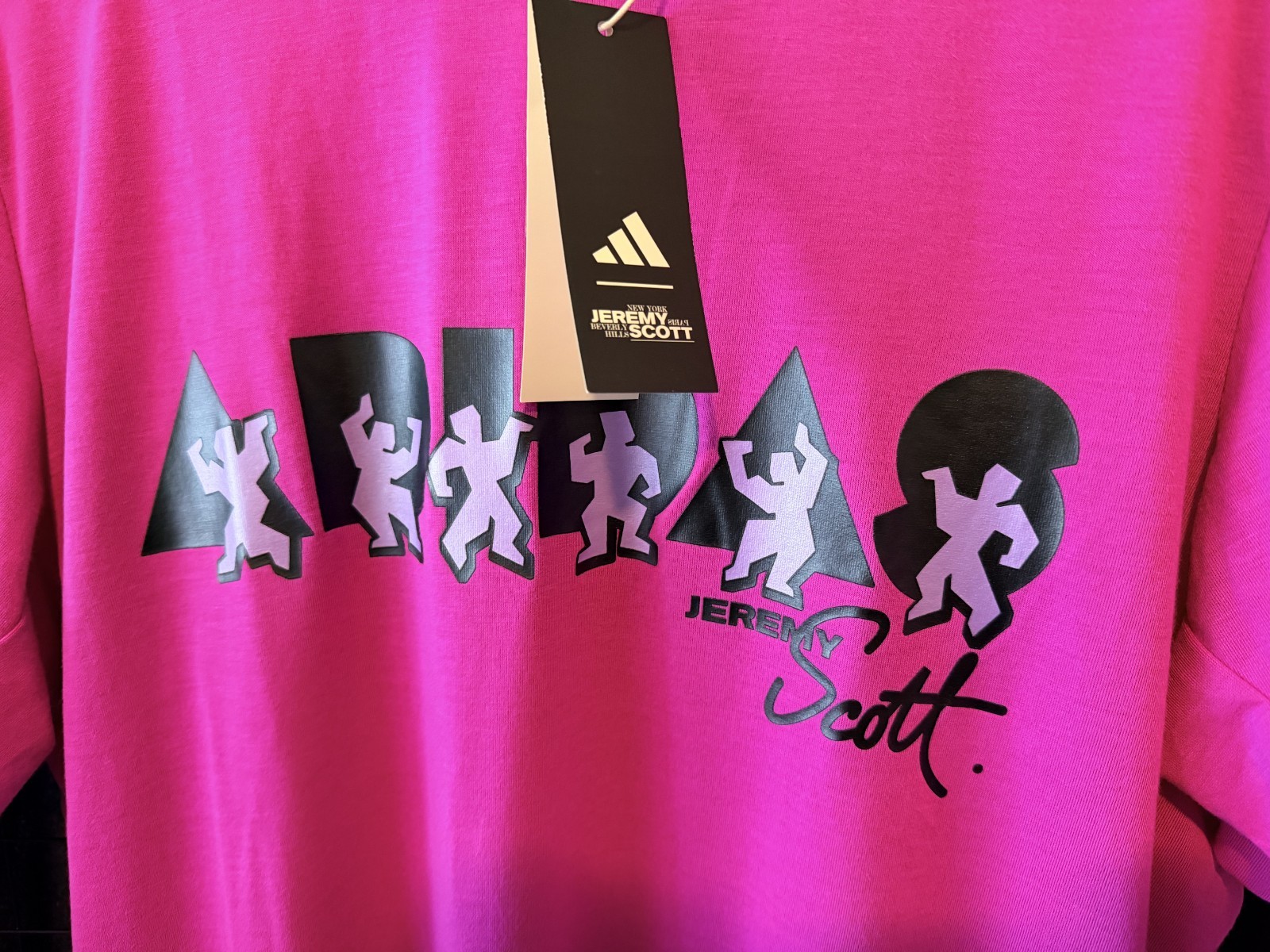 adidas Jeremy Scott Graphic Climacool T-Shirt Pink Men’s Size Medium JL7619