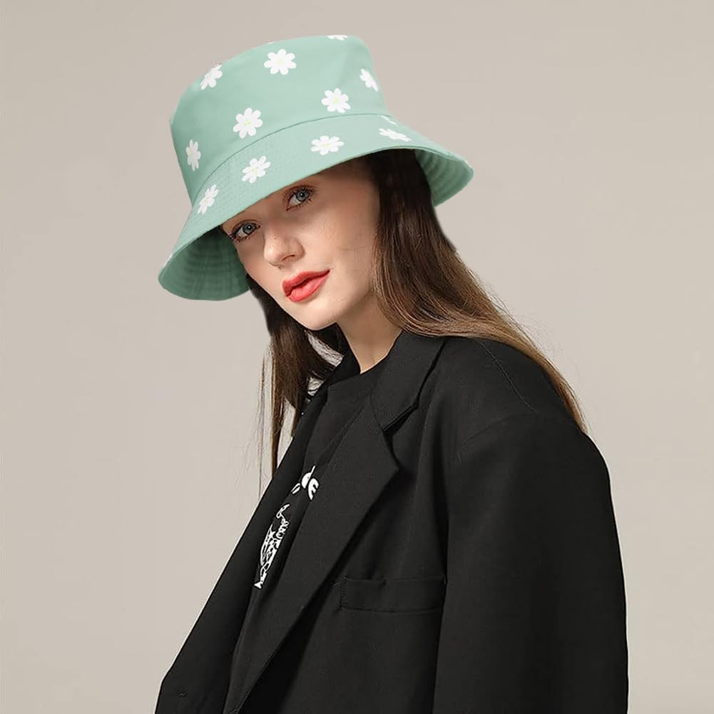 Unisex Bucket Hat Beach Sun Hat Aesthetic Fishing Hat for Men Women Teens, Rever