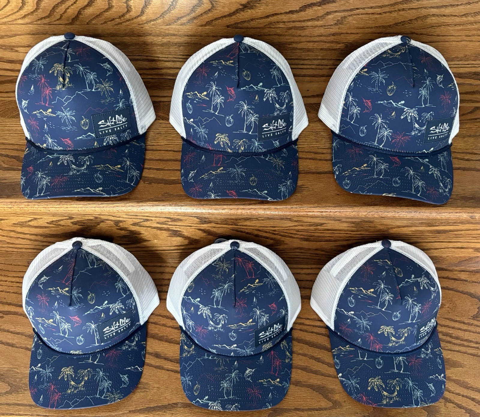 NWT Navy Print Salt Life Brand SnapBack Trucker Hat