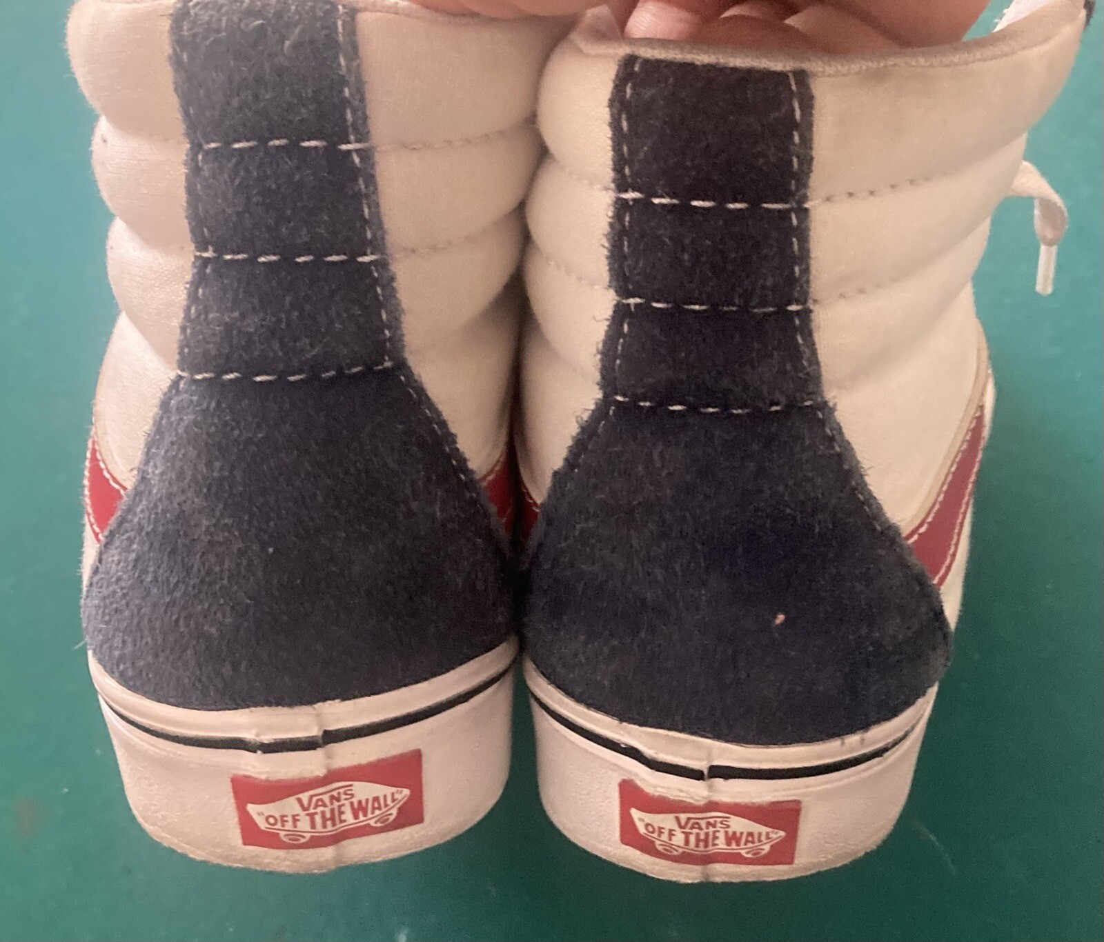 Vans Old Skool High Top Shoes Size 8.5 Men 10 Women Blue & White Great Condition