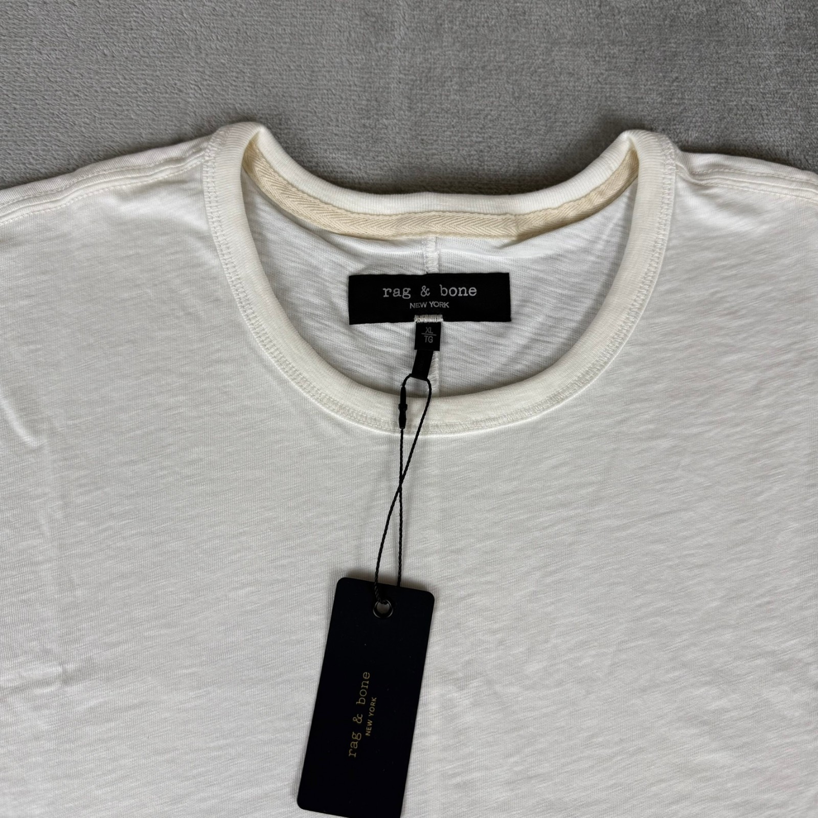 Rag & Bone Classic Lightweight Slub Jersey Tee T-Shirt Mens XL White $98 New NWT