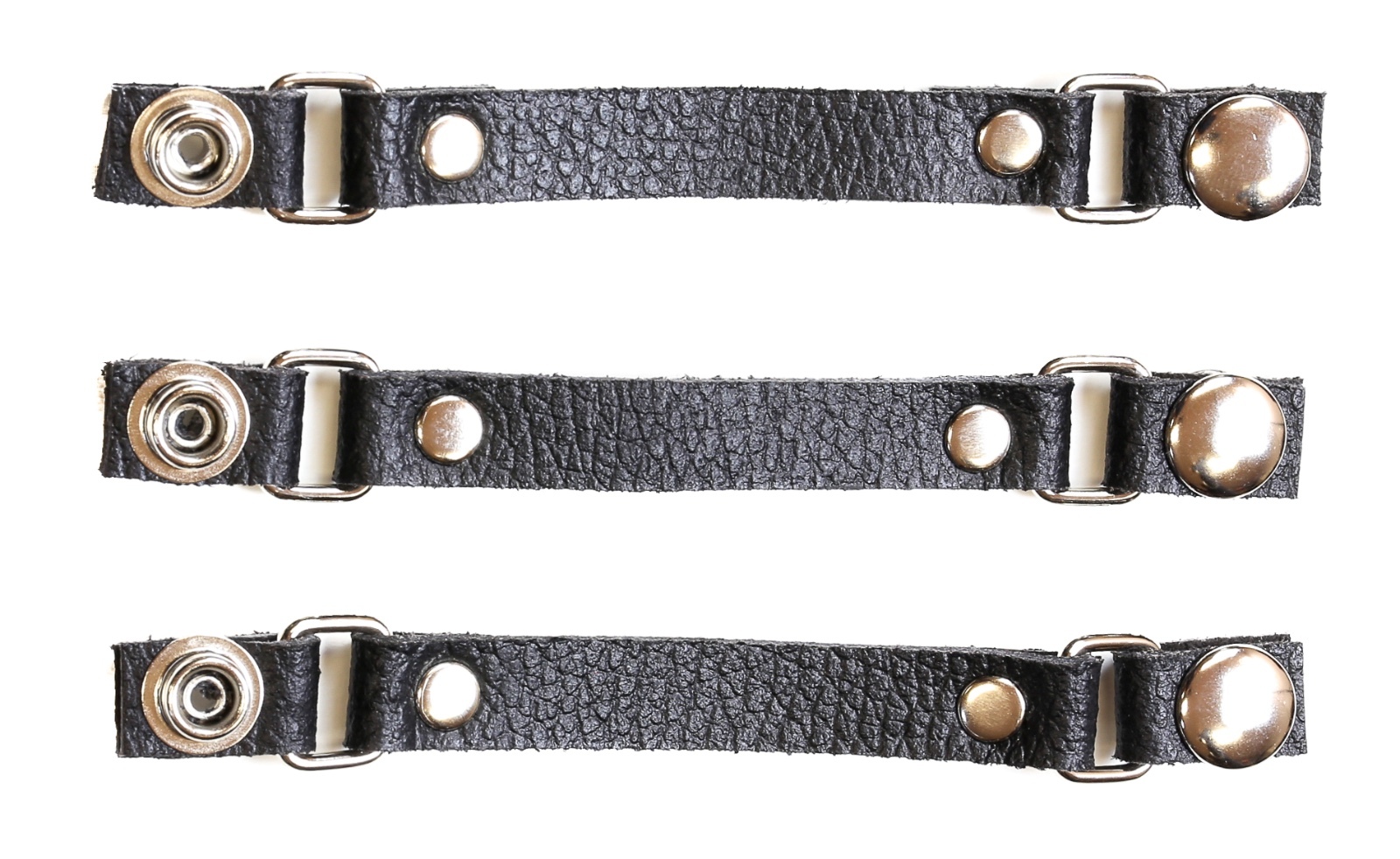 3 Set Black Leather 1/2″ Wide Vest Extender Extension For MC Jacket Bikers Vest