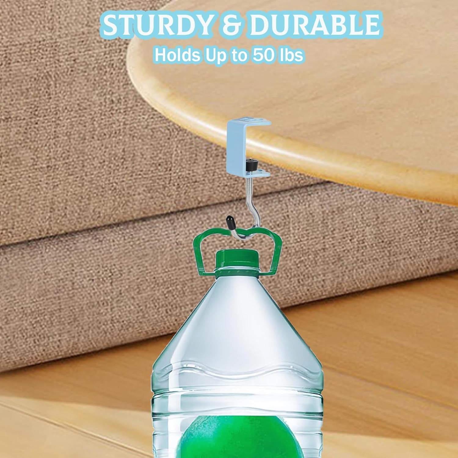 4 Pack Adjustable Purse Hooks for Table & Desk – 50lb Capacity Heavy-Duty Alloy