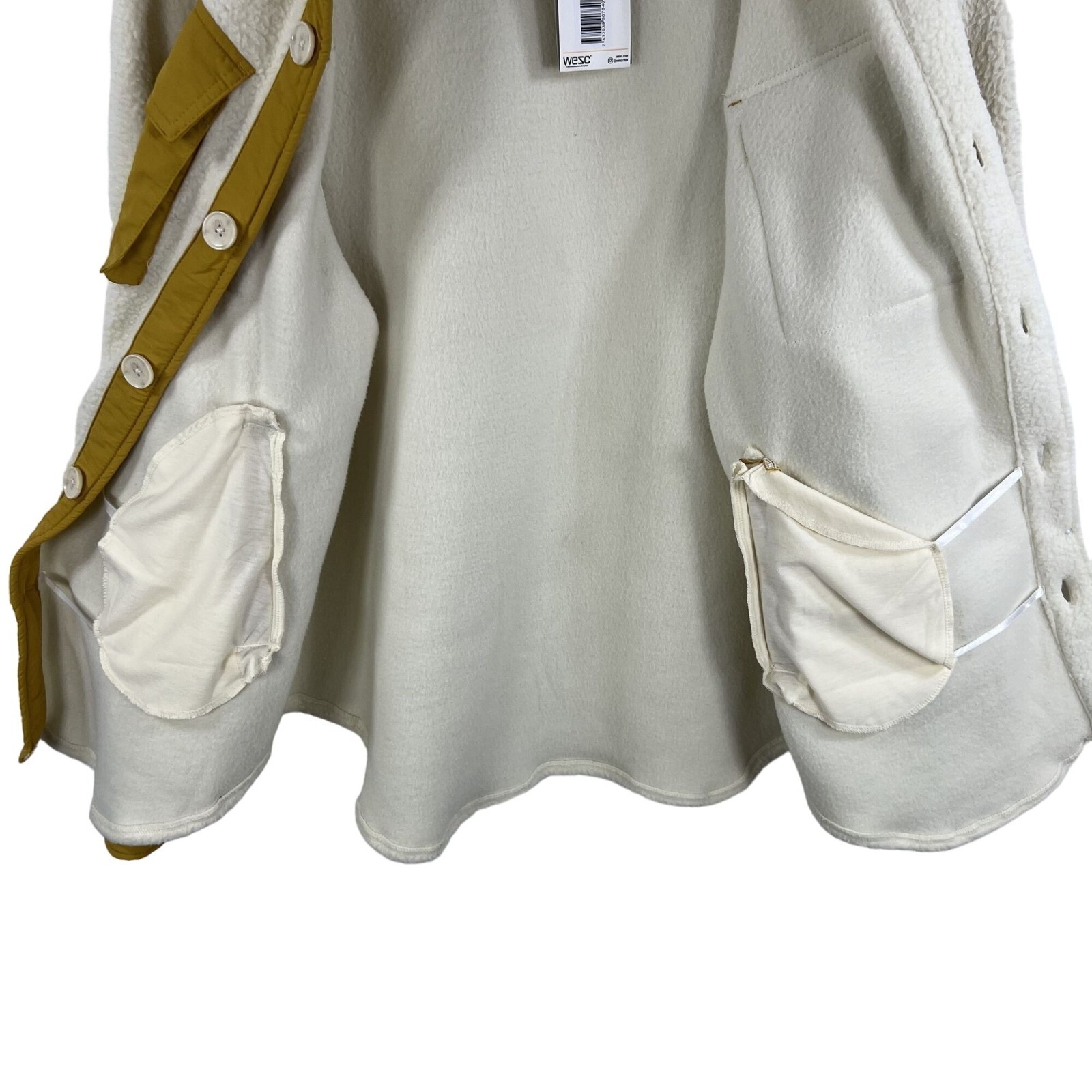 WESC NWT Sweden Sherpa Cargo Shacket Unisex XL / XXL Colorblock Overshirt Jacket