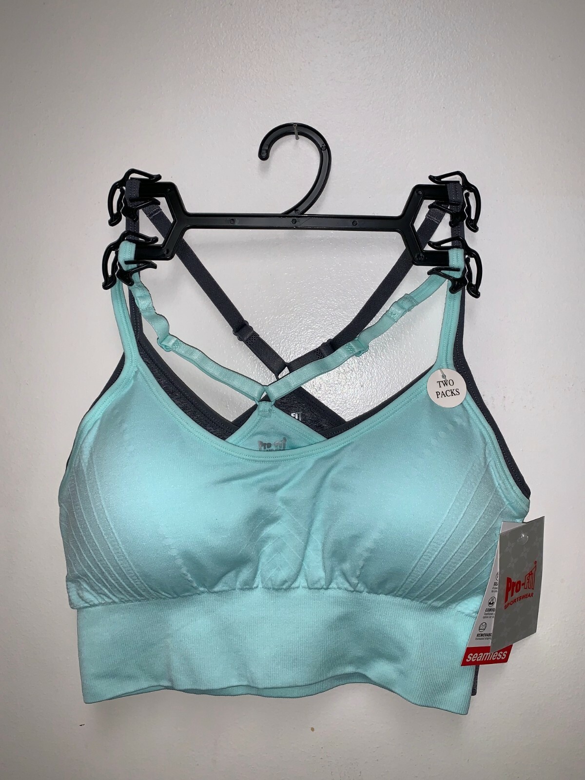 Padded 2 Pack Medium Impact Seamless Sports Bra Active Wear-Work Out Gym & yoga-