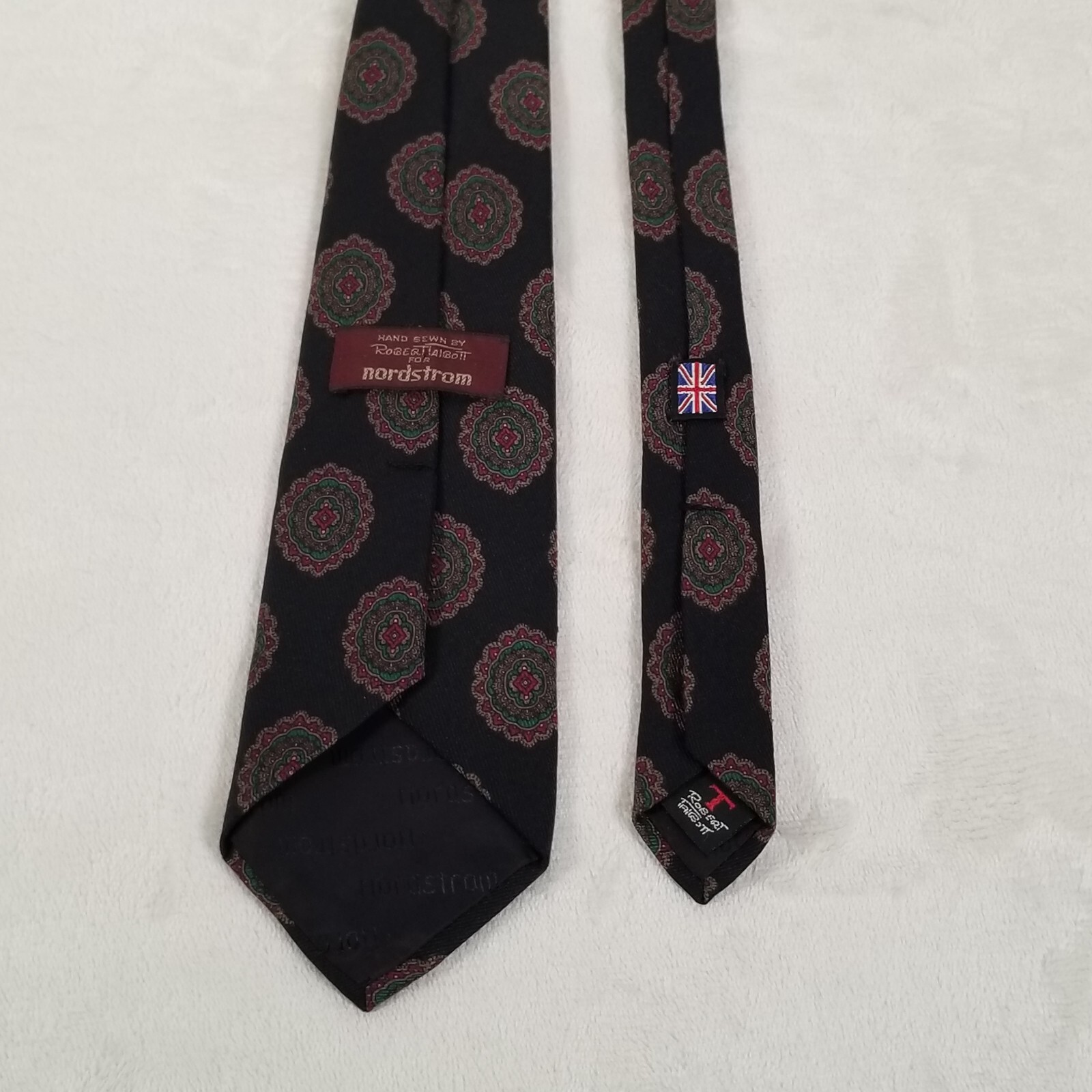 Robert Talbott Hand Sewn Tie for Nordstrom Silk Wool Medallion 3 1/8 x 57 3/8