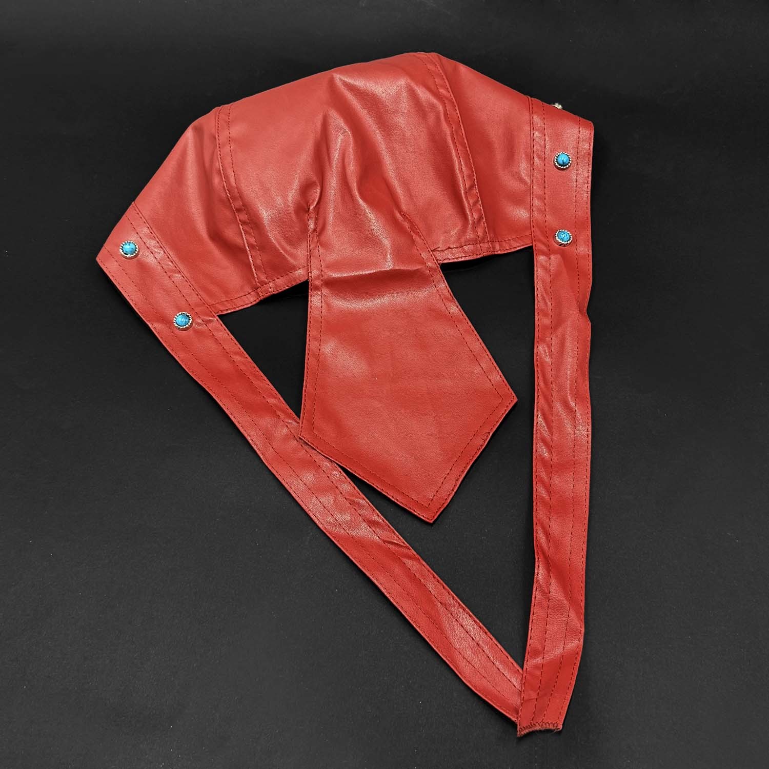 Punk Cycling Bandana Doo Rags Skull Cap Motorcycle Biker Leather Cap Red