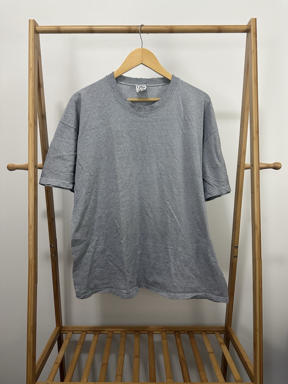 VTG 90s Cal Cru Worn Down Distressed Thrashed Thin Striped T-Shirt Size XL USA