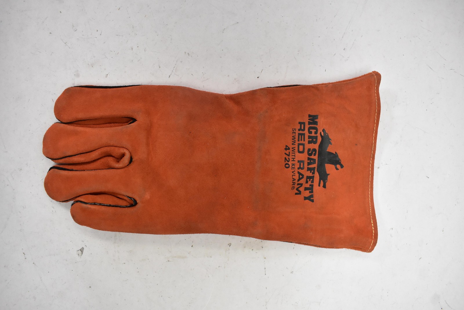 MCR Safety Red Ram 4720 Leather Welding Work Gloves Orange Aramid Fiber Gauntlet