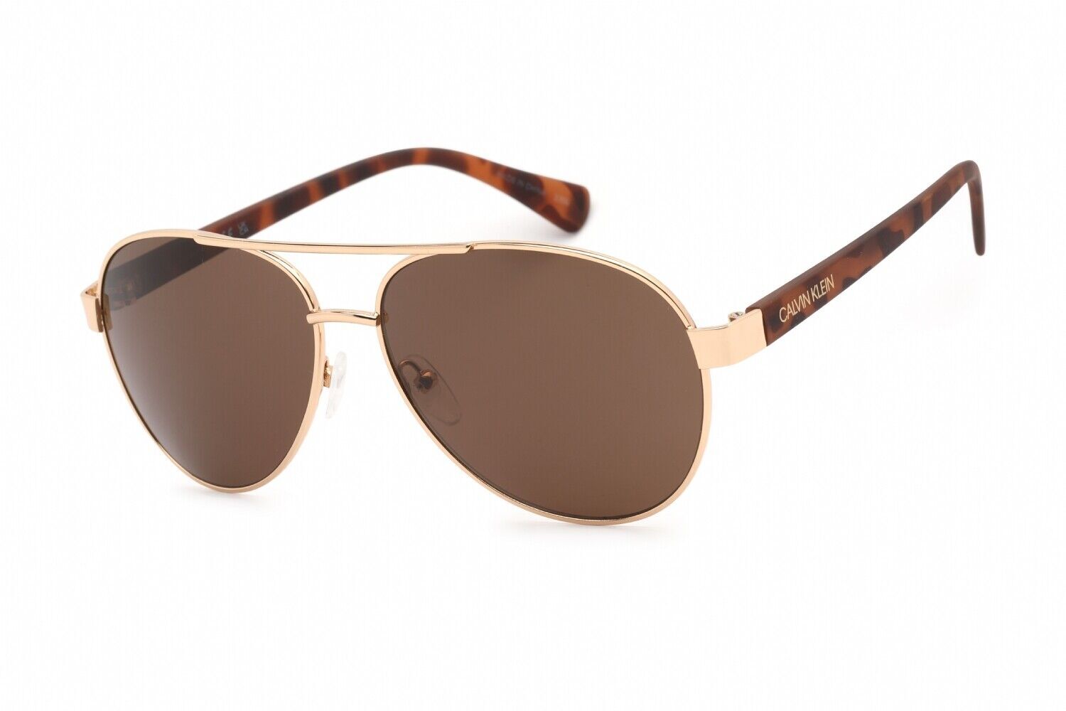 Calvin Klein Aviator Gold-Tone/Brown 60 mm Men’s Sunglasses CK19316S 717 60