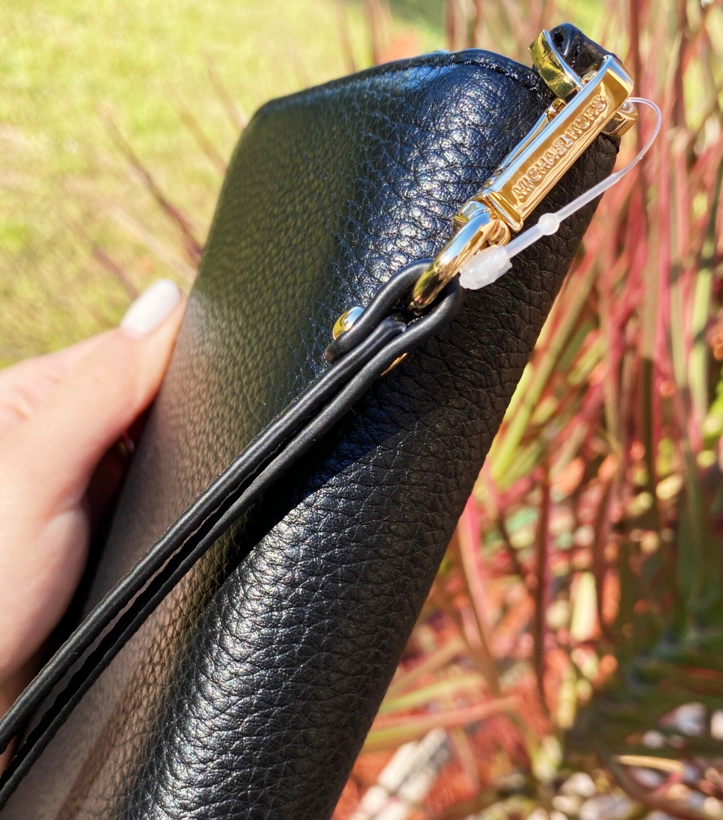 Michael Kors Jet Set Travel Large Flat Zip MF Phone Case Wristlet Wallet Black