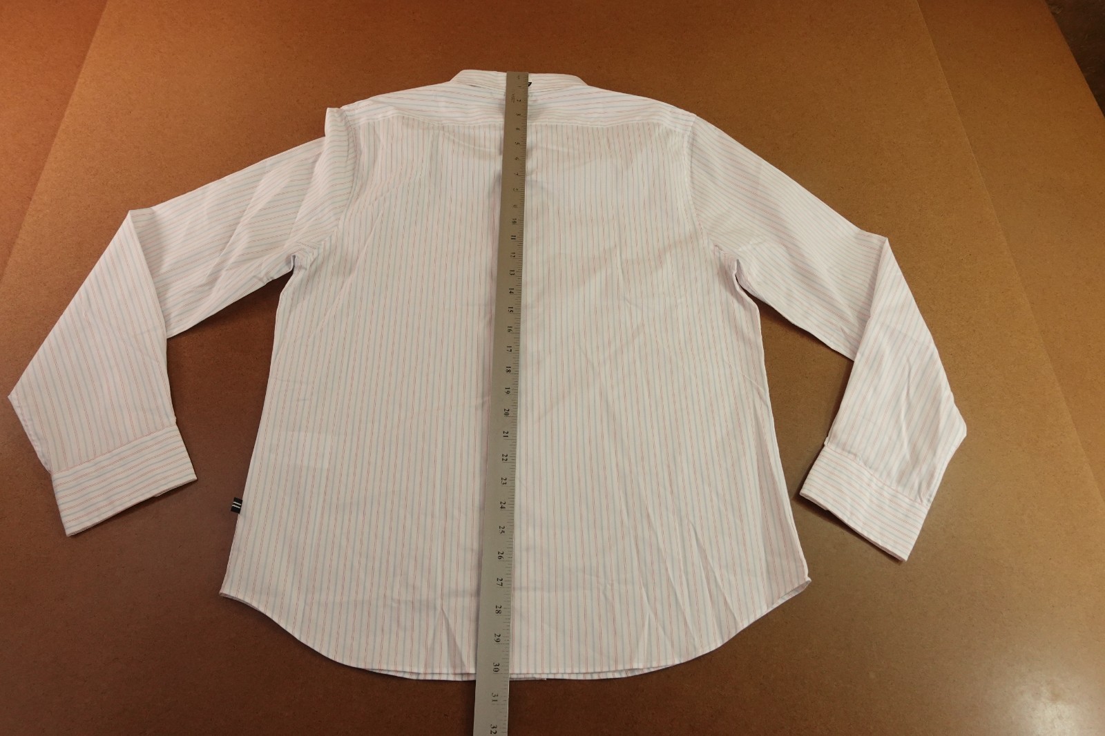 Nautica Mens Large Bright White Striped Slim Fit Long Sleeve Button-Up Shirt NWT