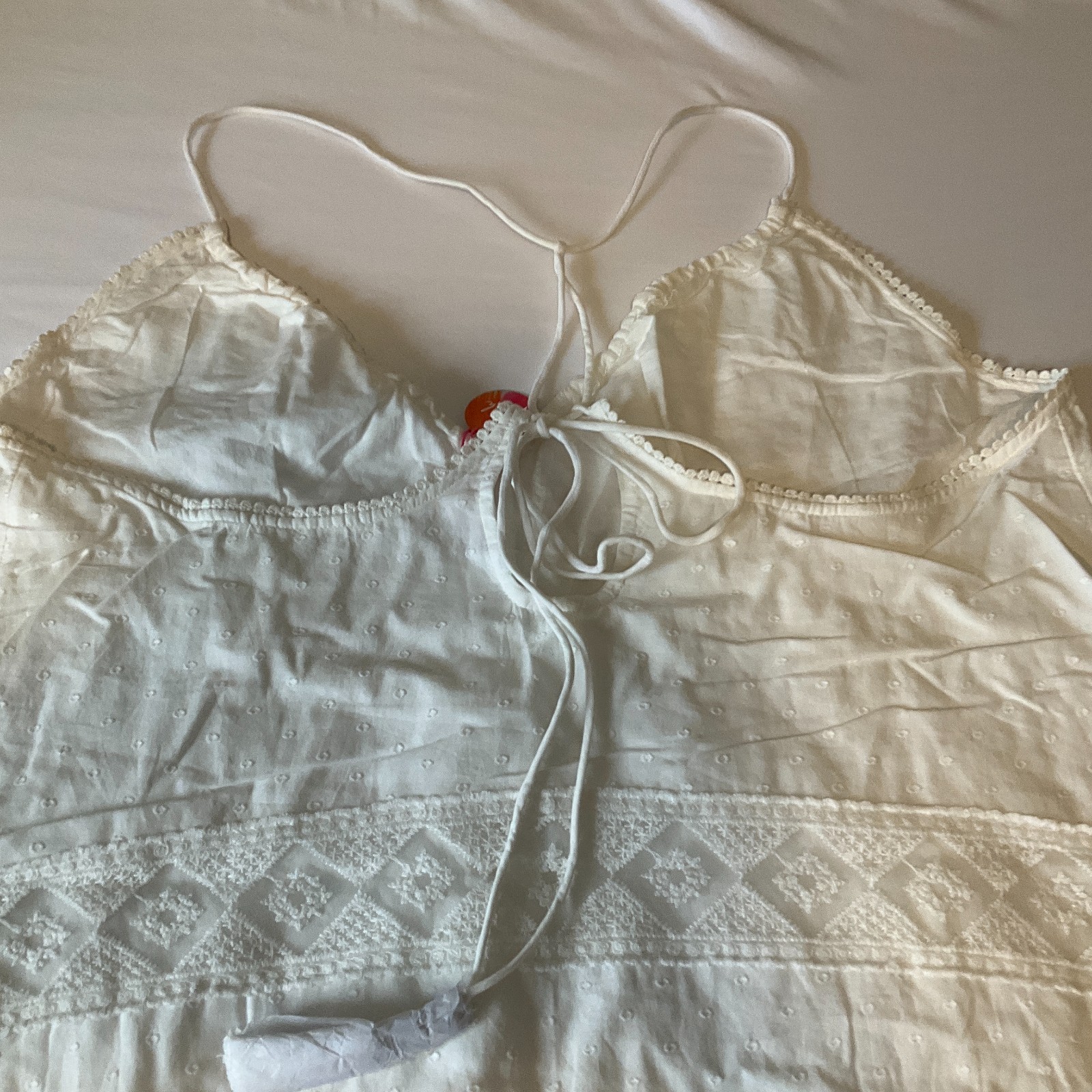 Accessorize London Beach Maxi Day Dress Womens Size L White Straps Lace Lined