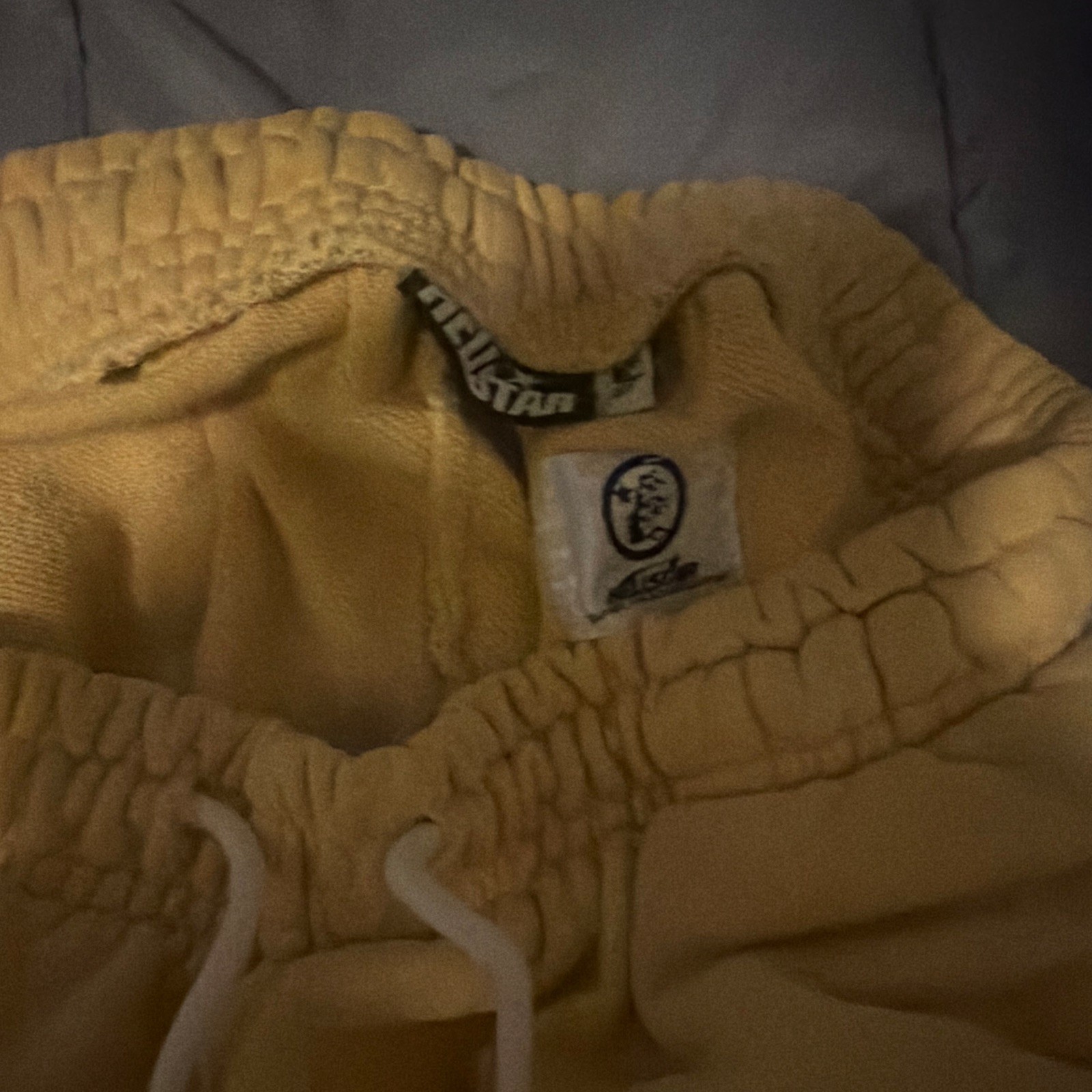 Hellstar Yellow Graphic Full Zip Hooded Fleece Tracksuit Hoodie & Pants M