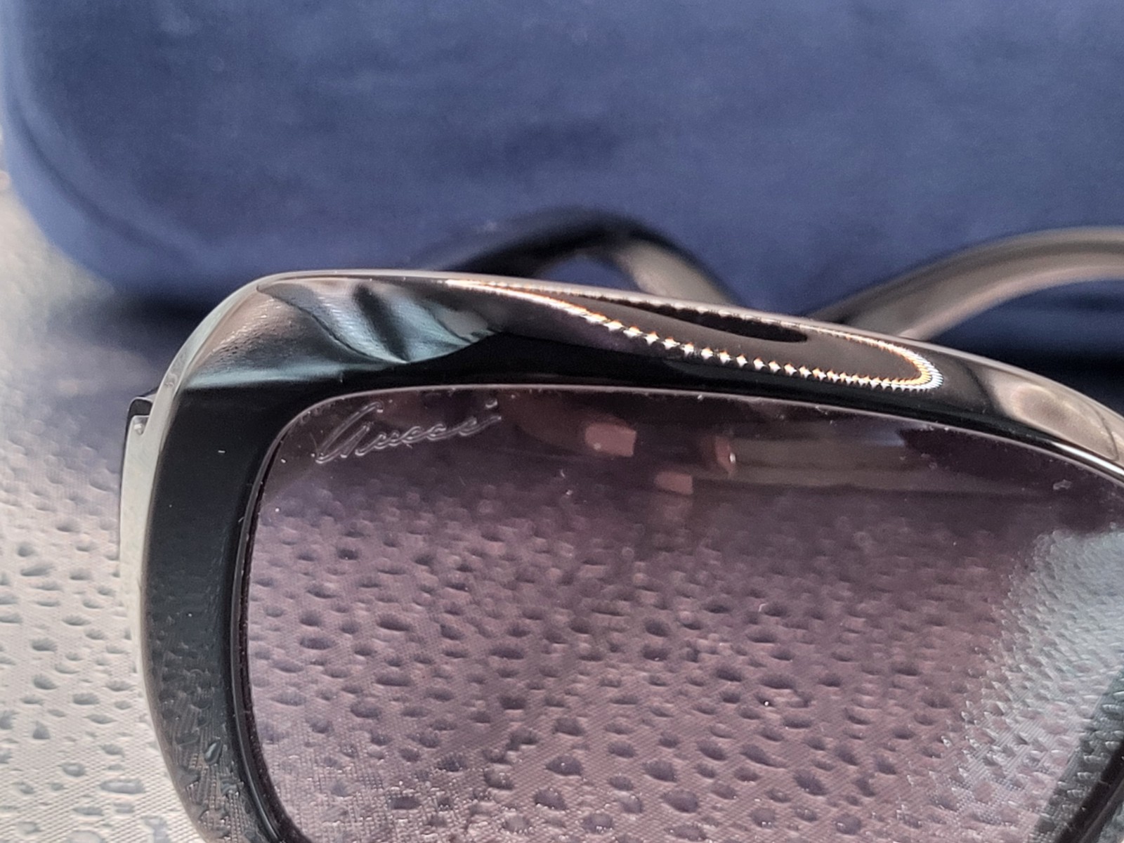 Gucci GG 3206/S D28BN Black Gold Monogram Sunglasses 56-16 130 MINT