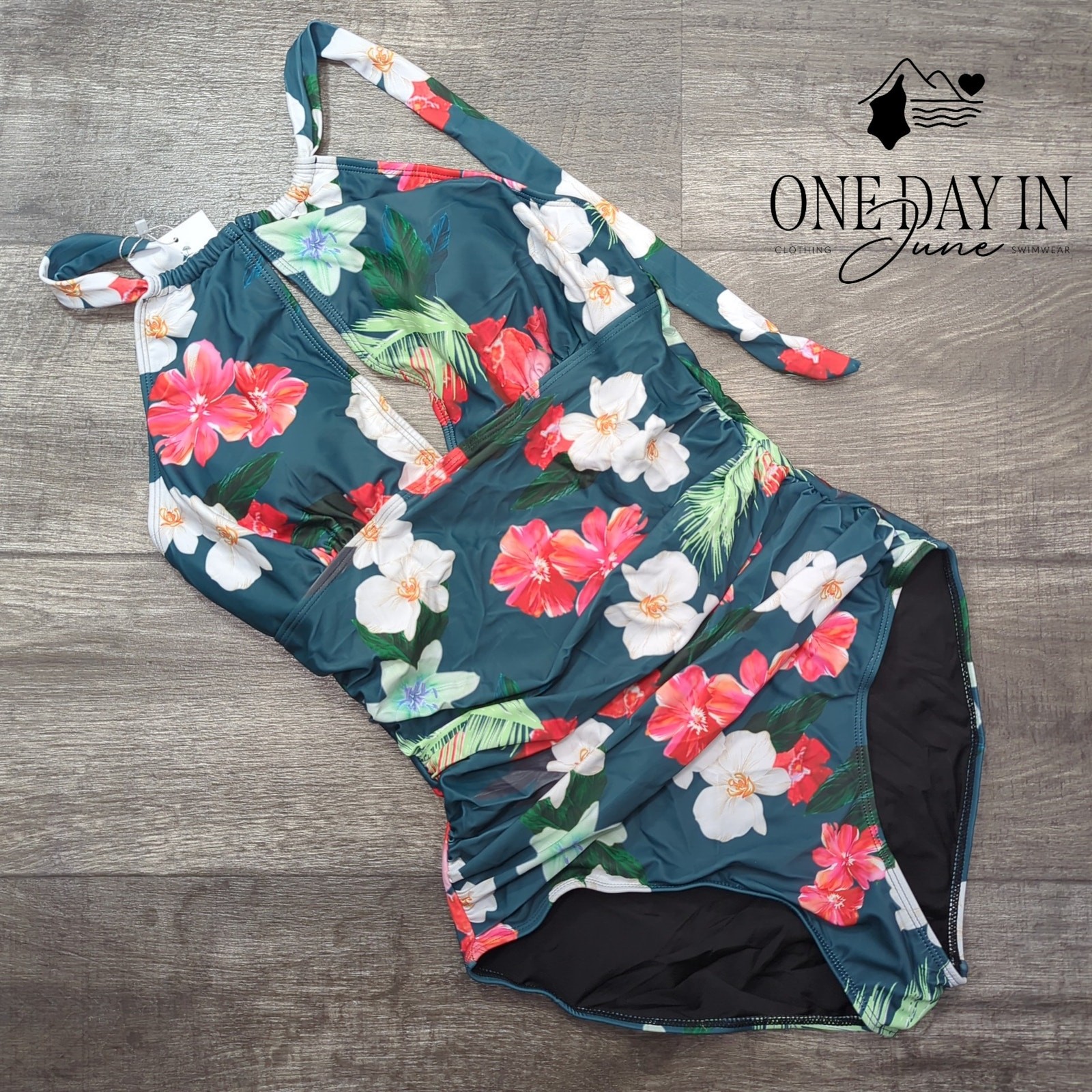 B2Prity High Neck Tummy Control one Piece Swimsuit Size L
