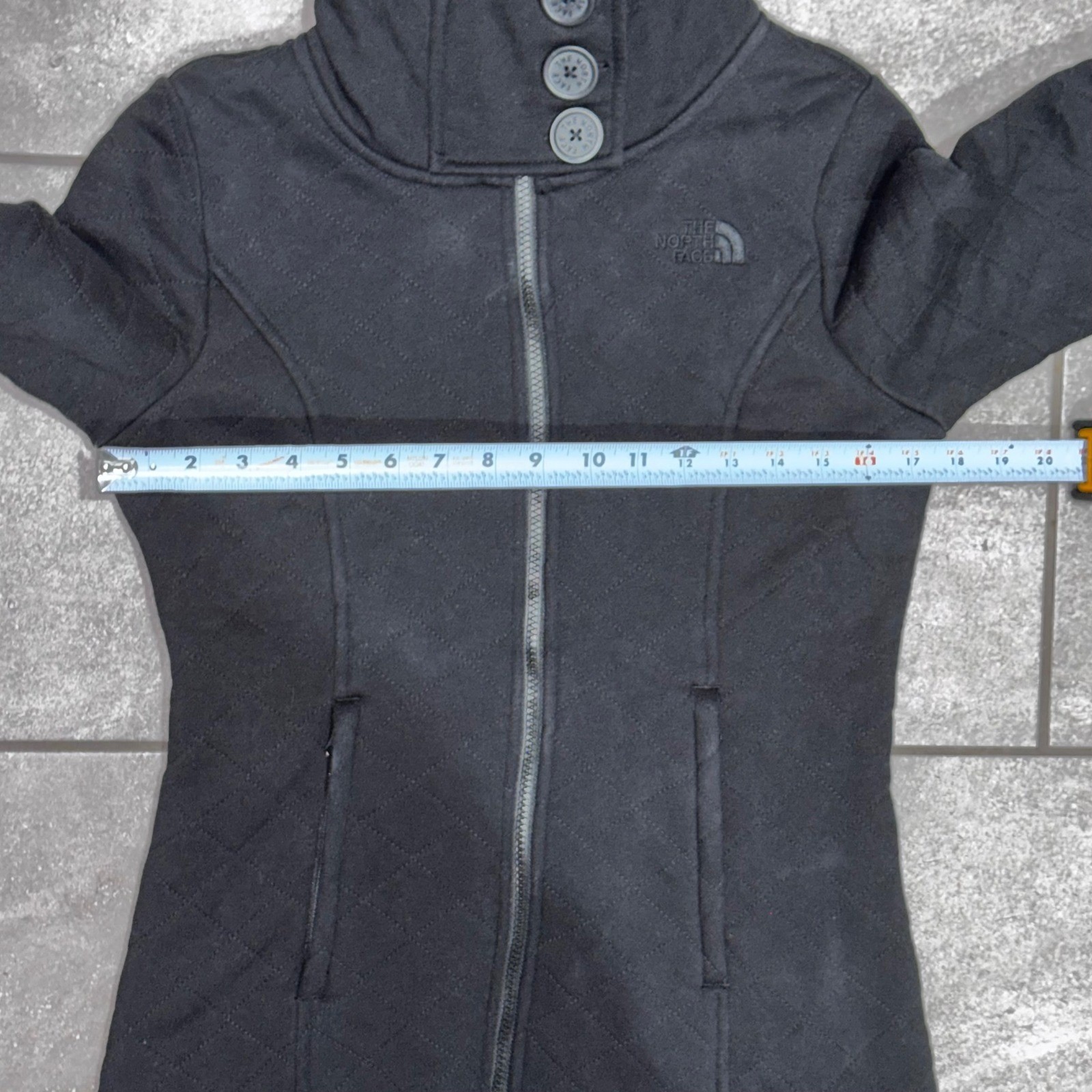 The North Face Caroluna Quilted Fleece Jacket Womens Small Black EUC
