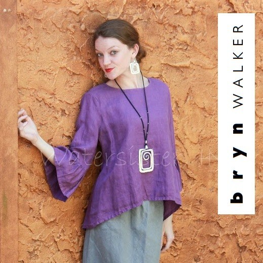 BRYN WALKER Light Linen FRAN SHIRT A-Line Top Bell Sleeves XS S M L XL COLORS