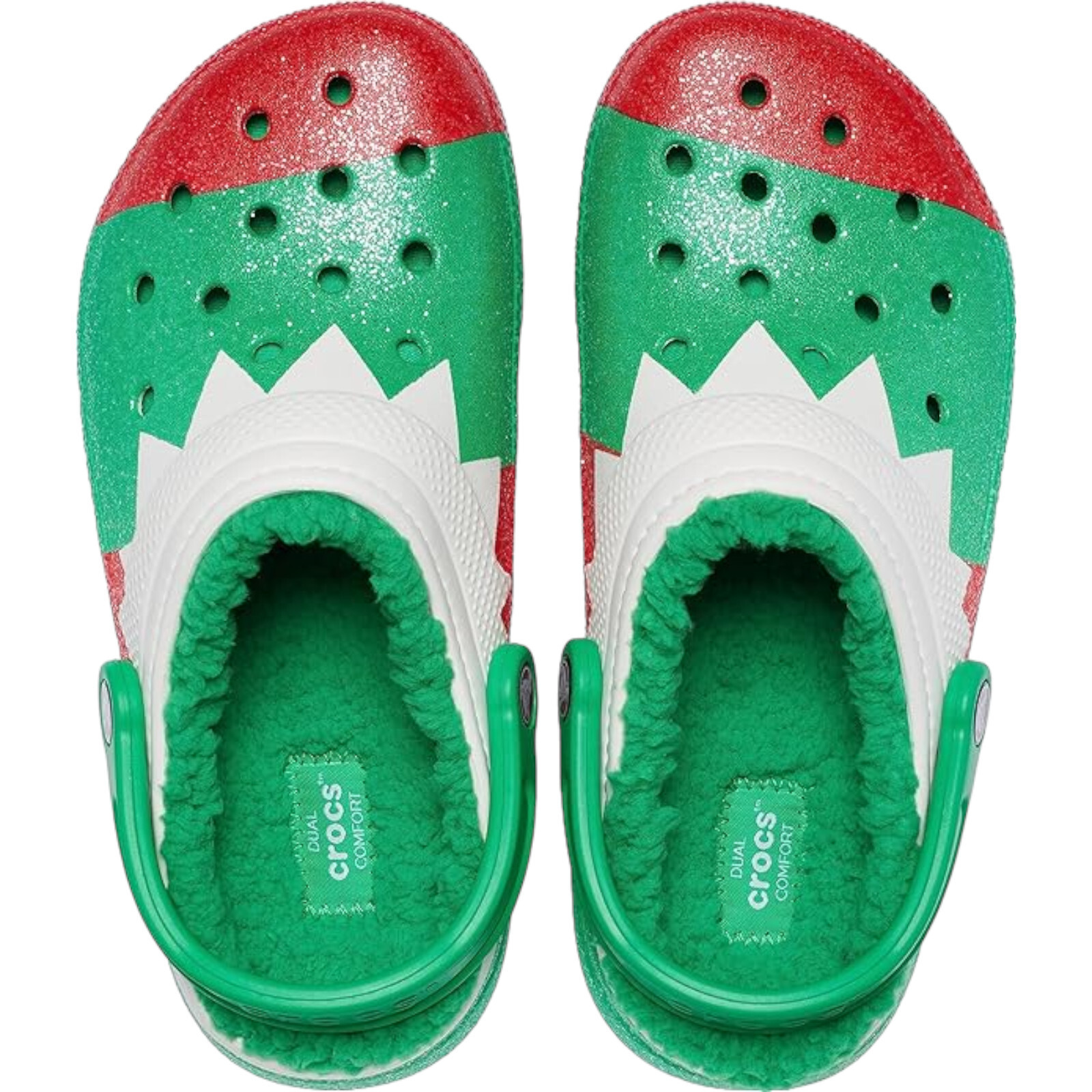 Crocs Classic Holiday Christmas Lined Clogs Red Green Adult Men’s Size 13