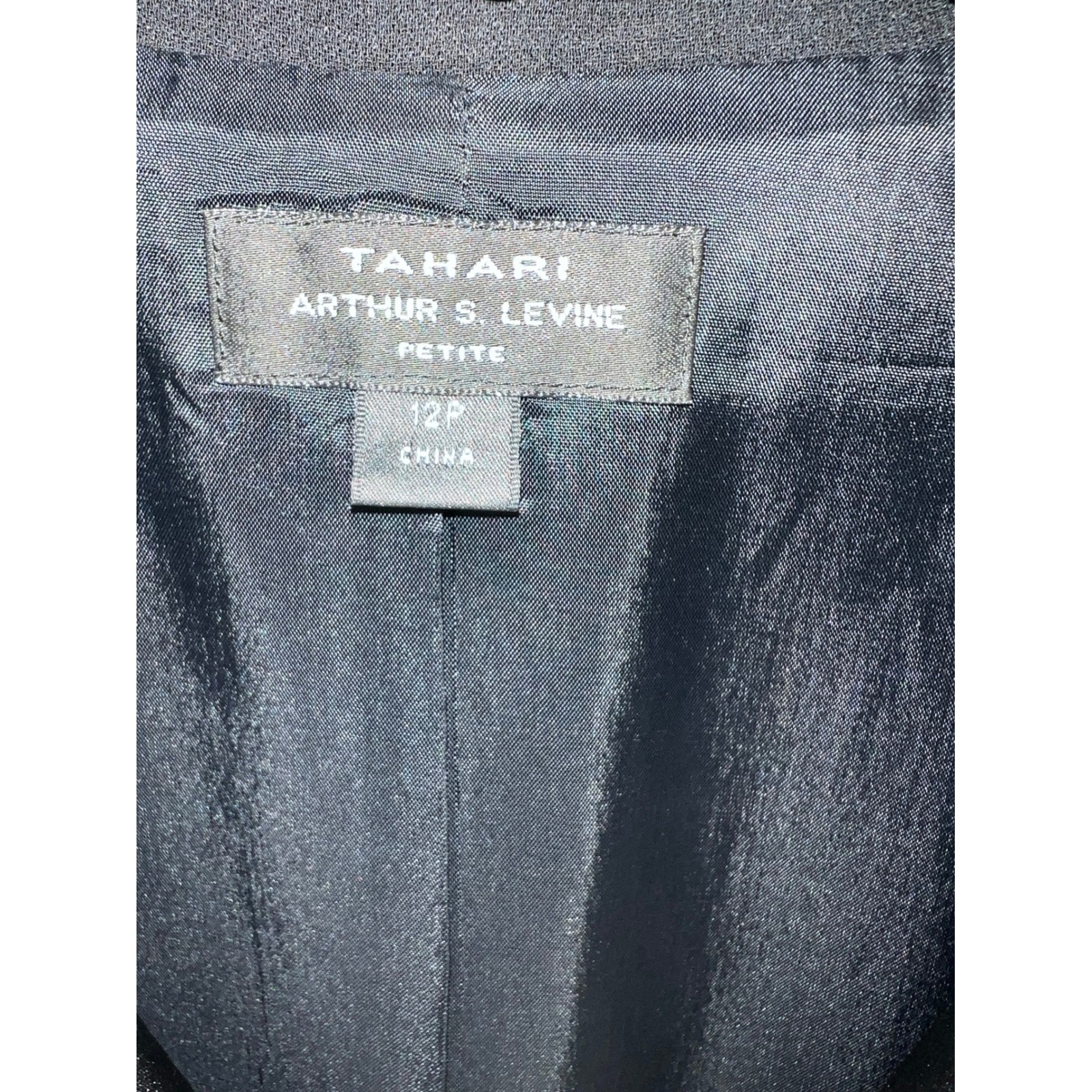 Alyssa Black Tuxedo Wrap Dress Satin Lapel Rhinestone Detail 12P 8223P845