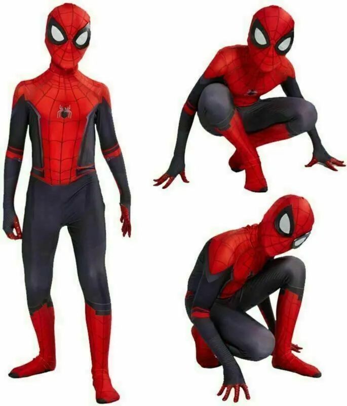 Spider-Man Boy Miles Morales Spiderman Raimi Jumpsuit Kids/Adult Costume Cosplay
