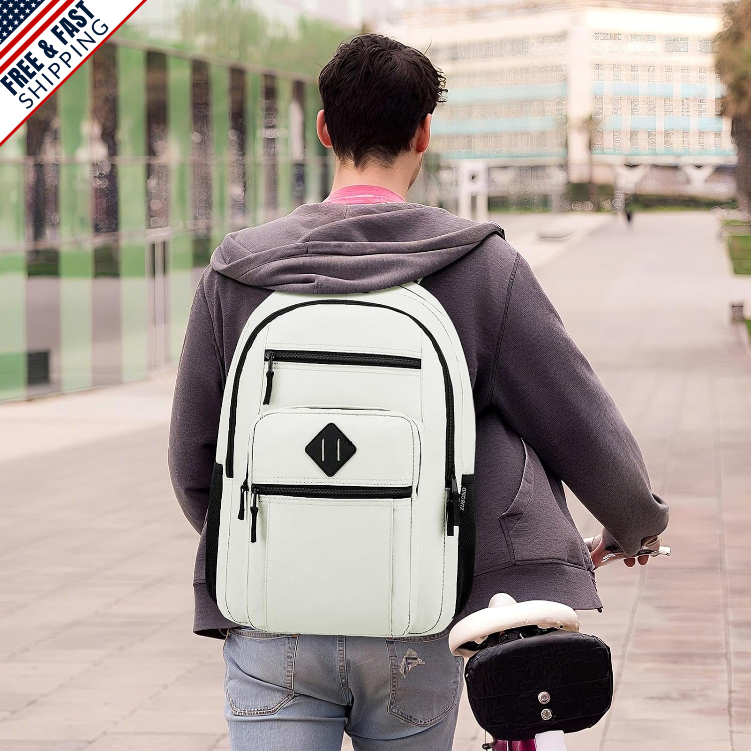 Lightweight Backpack for School, Fits 15.6″ Laptop, Water Bottle Pocket