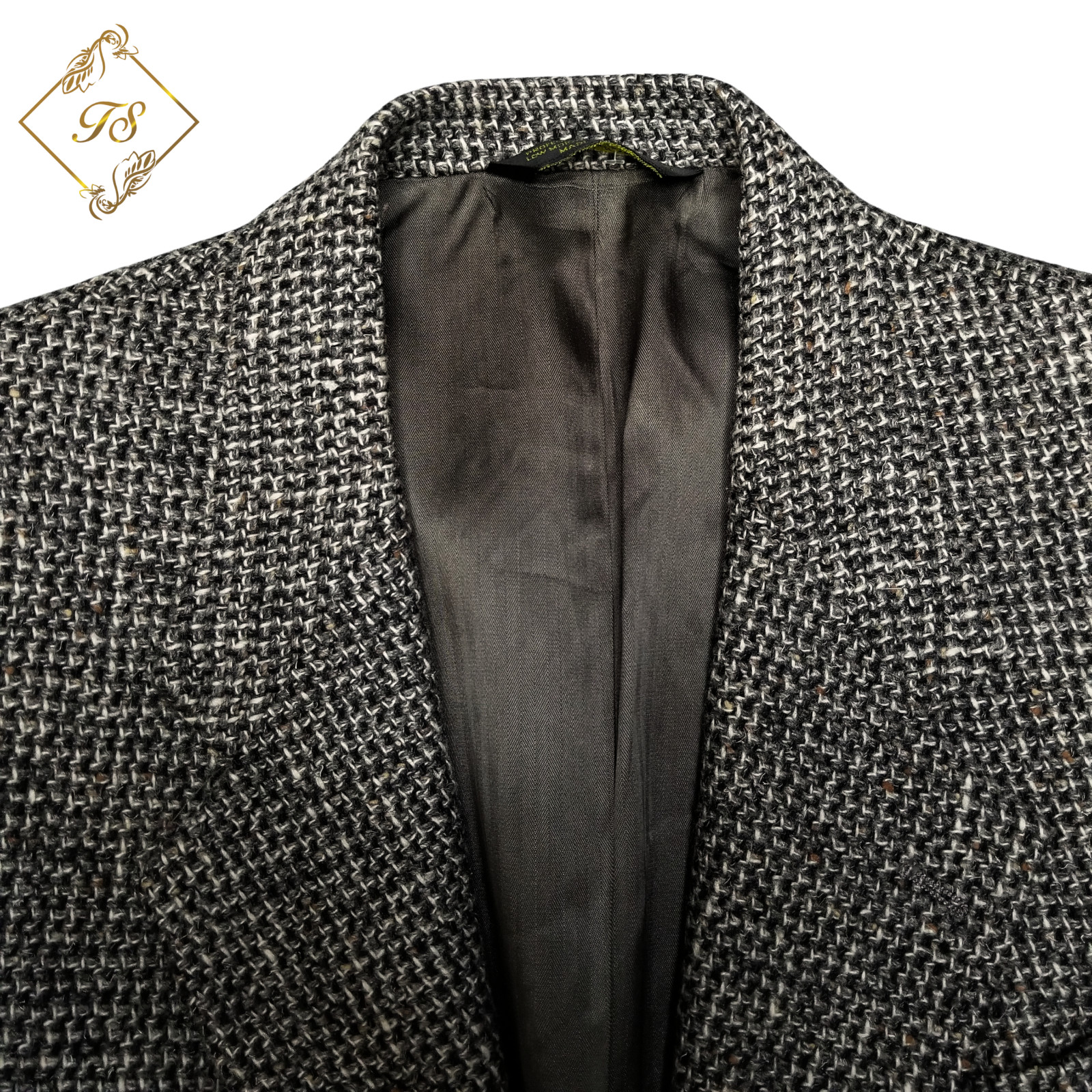 Vintage Montgomery Ward Gray Barley Tweed Men Blazer 38R Sport Coat Jacket Good