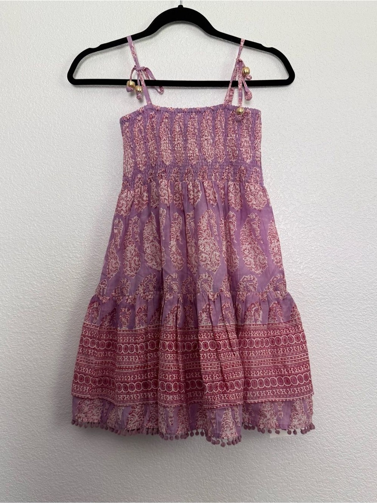 Bell by Alicia Bell Smocked Purple Bohemian Midi Dress Girls 10
