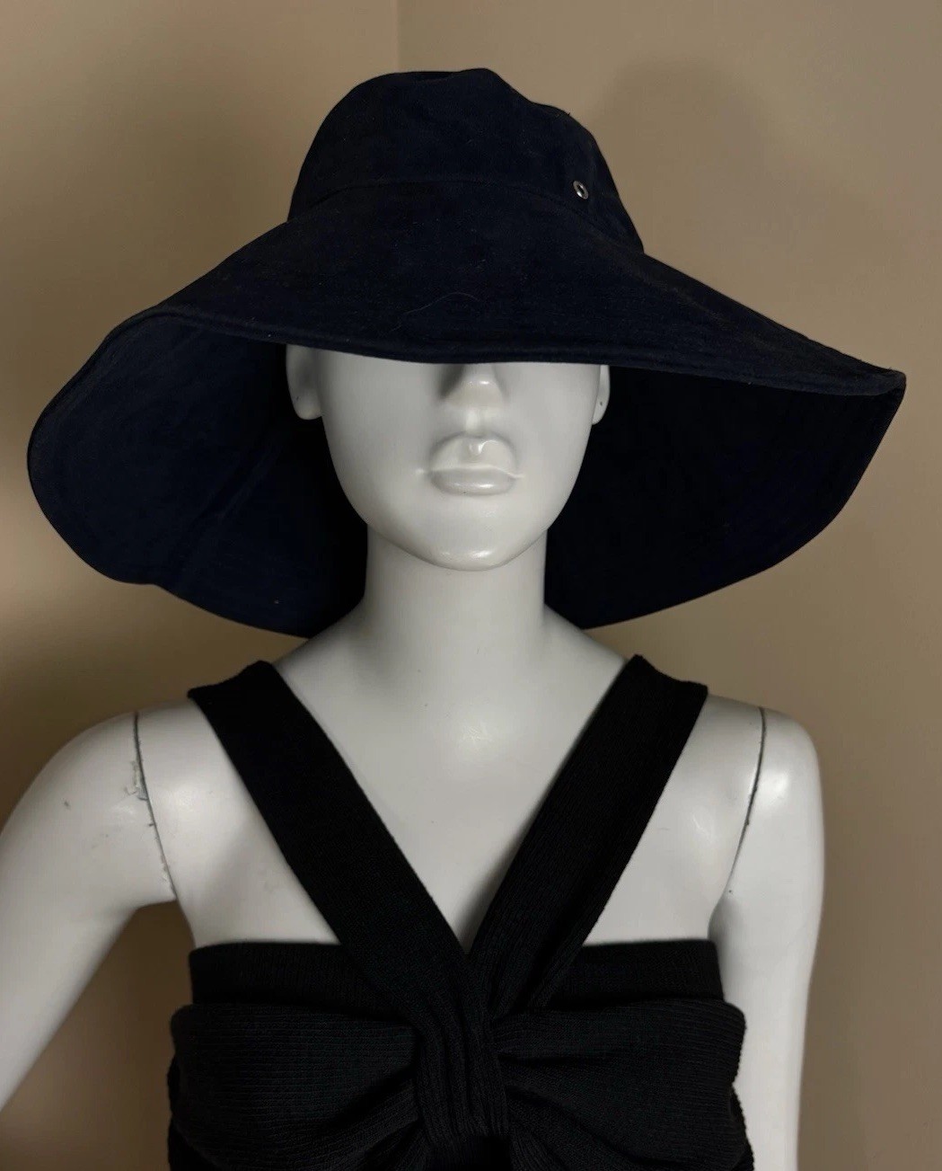 Anthropologie WYETH Oversized Waterproof Bucket Sun Hat Navy Blue NWOT $48