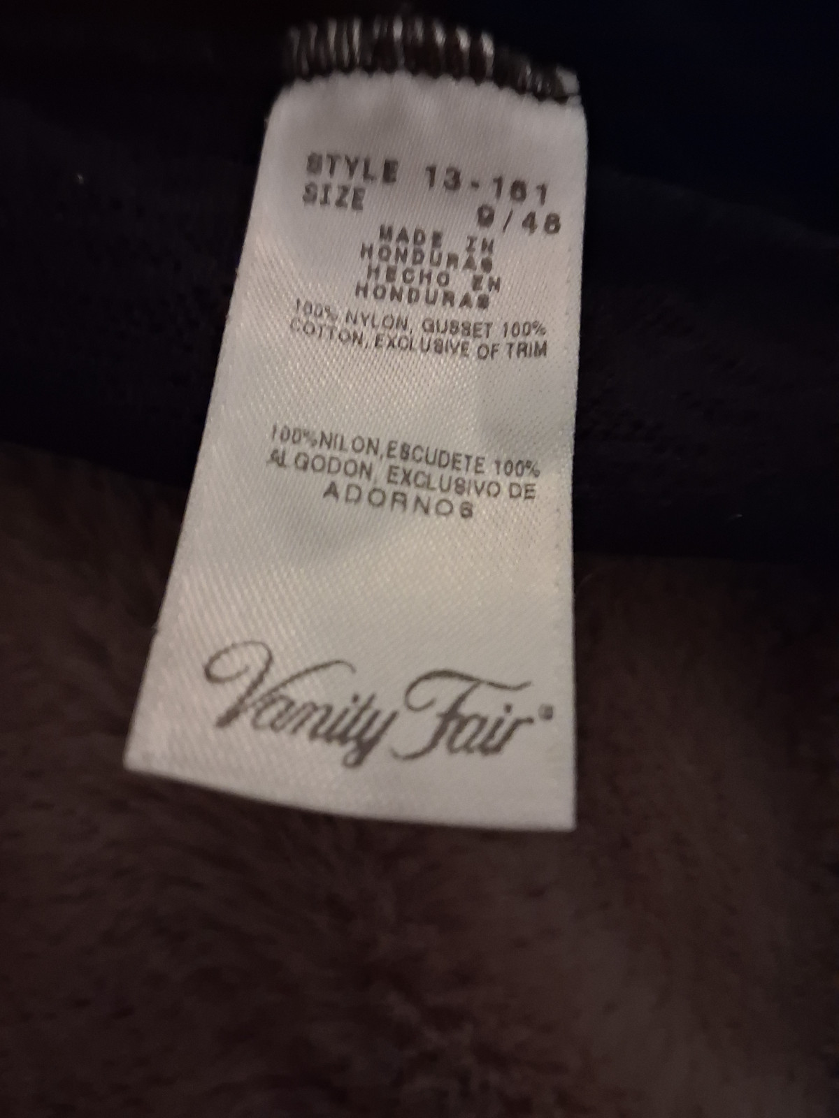 1-Pair Vanity Fair All Over Lace Hi-Cut Panties US Size 9 /EU 48 (Color: Black)