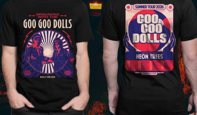 2 side Goo Goo Dolls Summer Tour 2026 short sleeve black color shirt VK10457