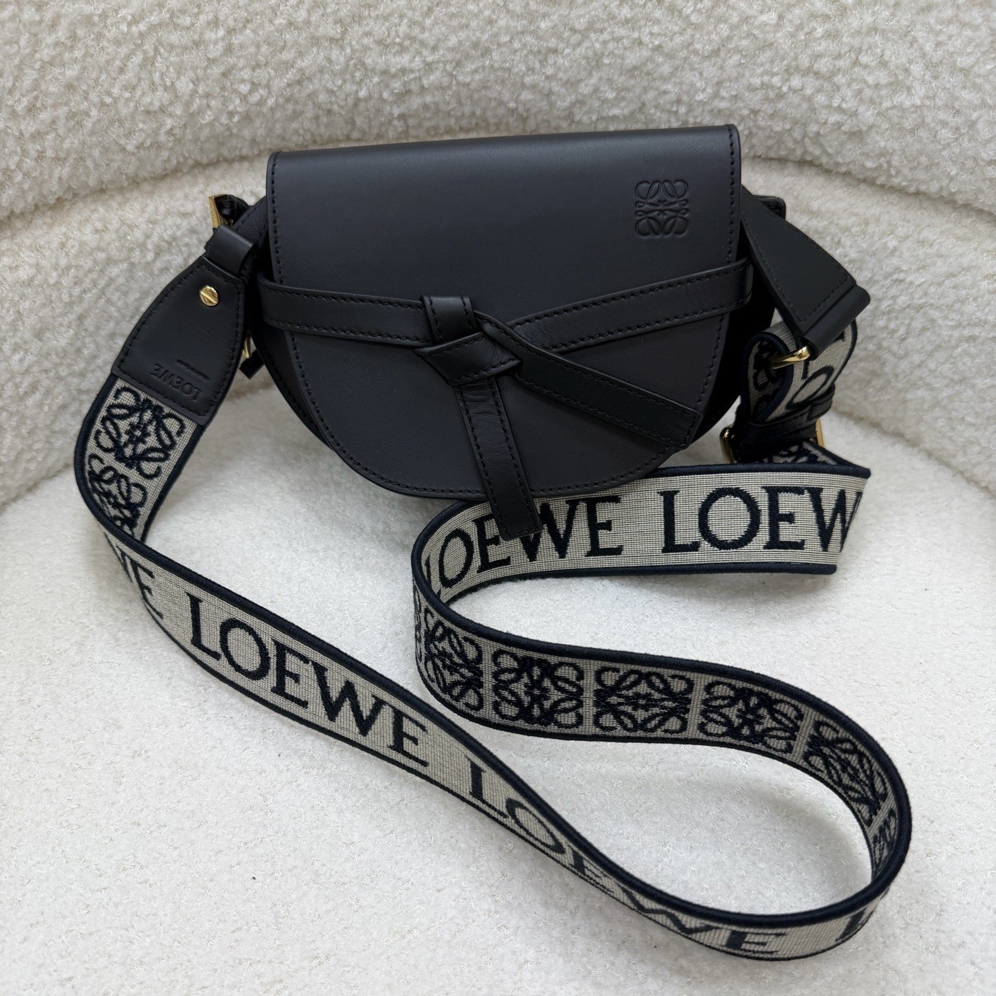 Loewe Pre-Owned Authentic Saddle Bag Black Free Tracked Shipping